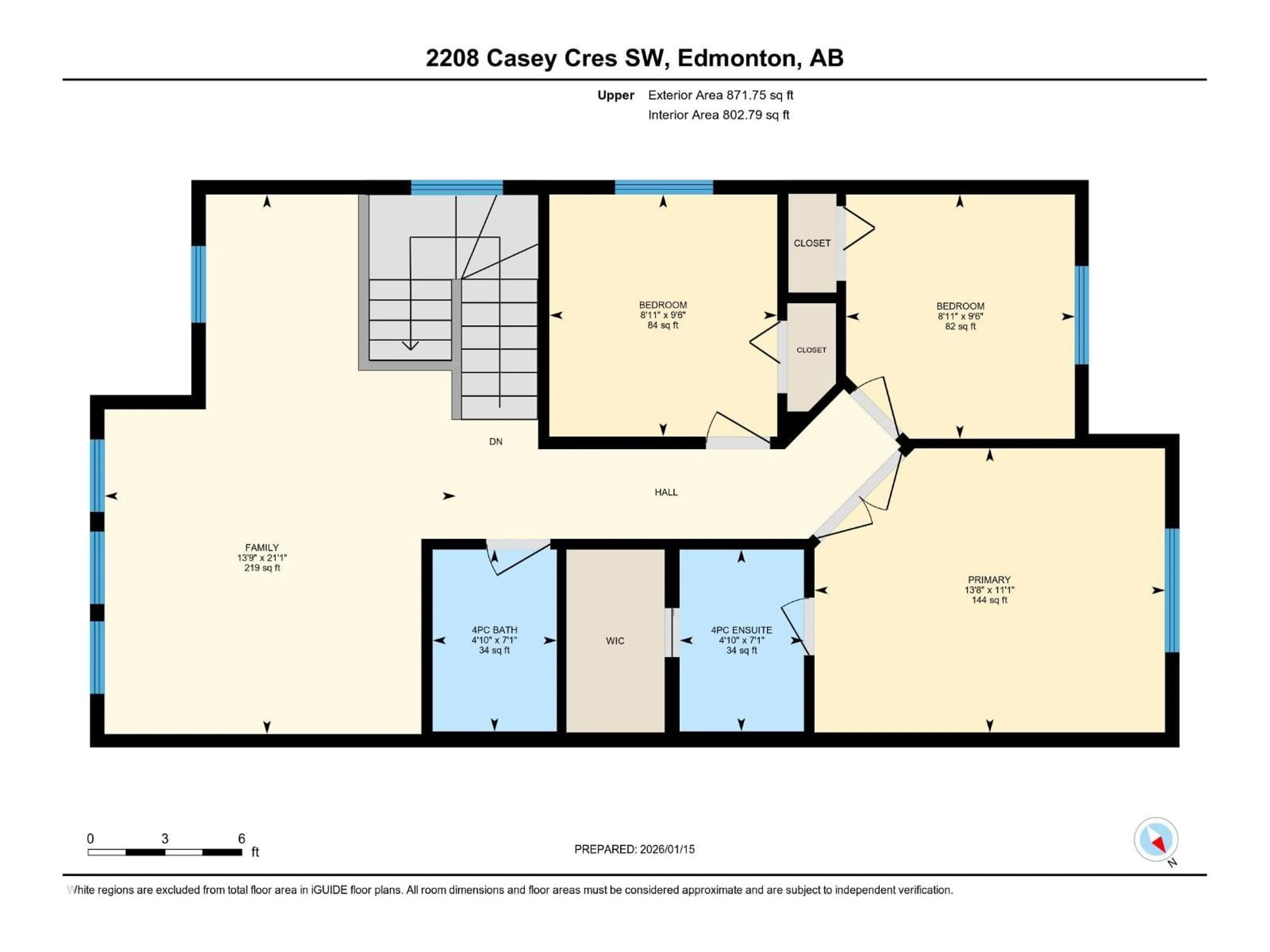 Floor plan for 2208 CASEY CR, Edmonton Alberta T6W3M6