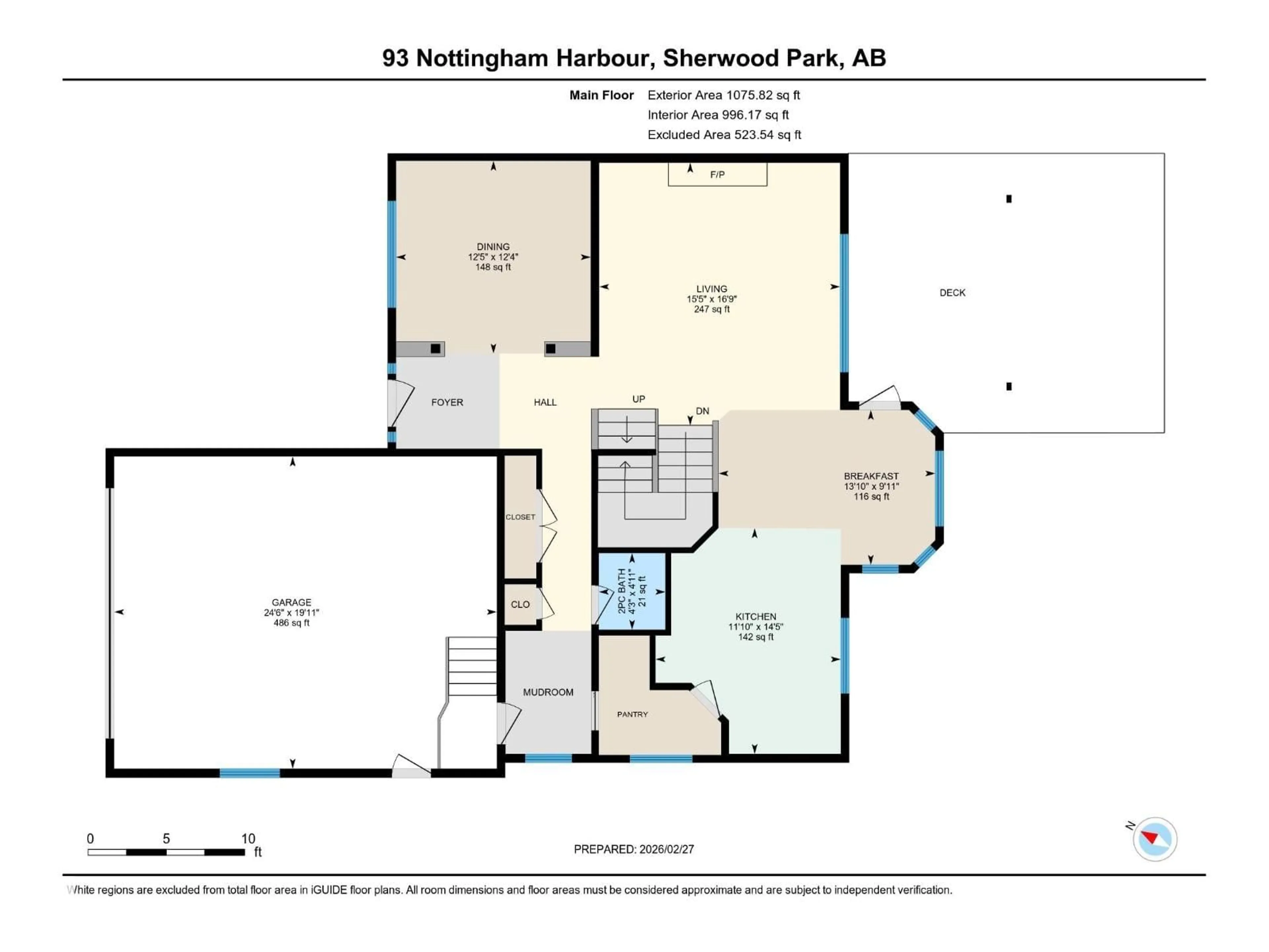 Floor plan for HB - 93 NOTTINGHAM, Sherwood Park Alberta T8A6G2