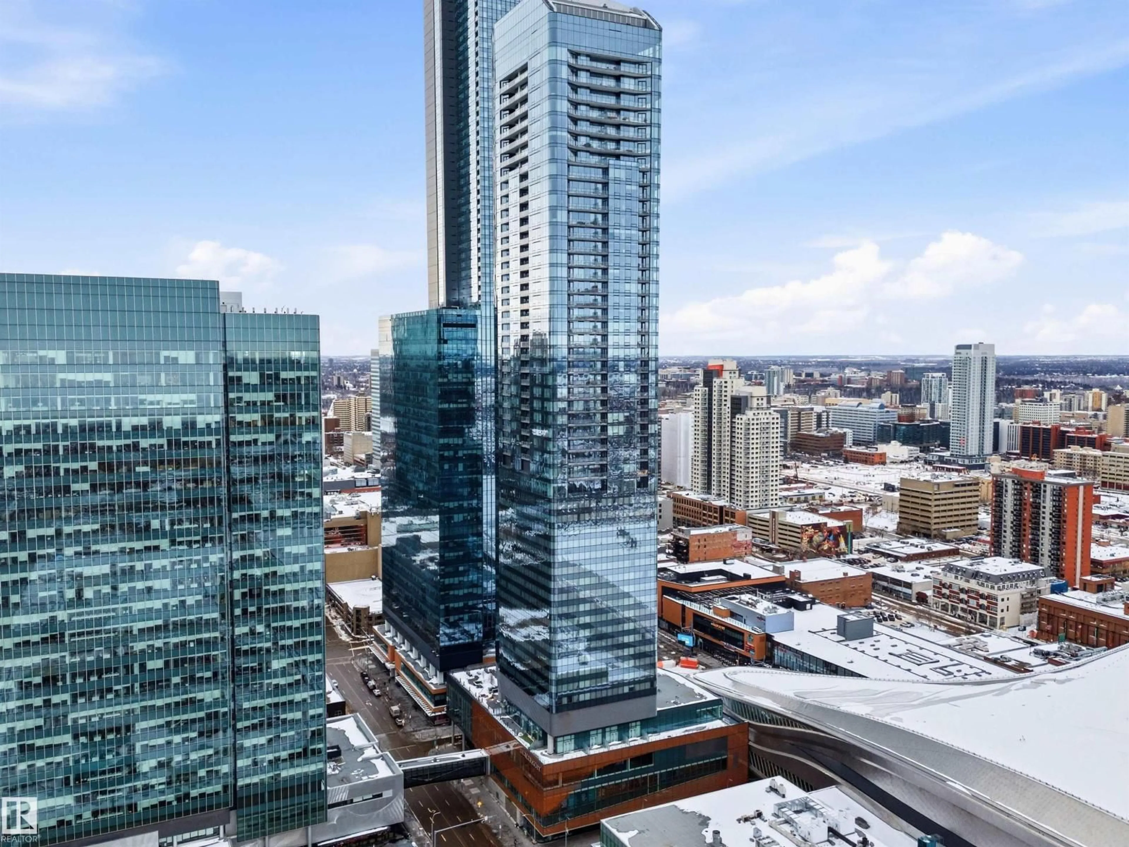 A pic from outside/outdoor area/front of a property/back of a property/a pic from drone, city buildings view from balcony for 10360 - 2603 102 ST NW, Edmonton Alberta T5J0K9