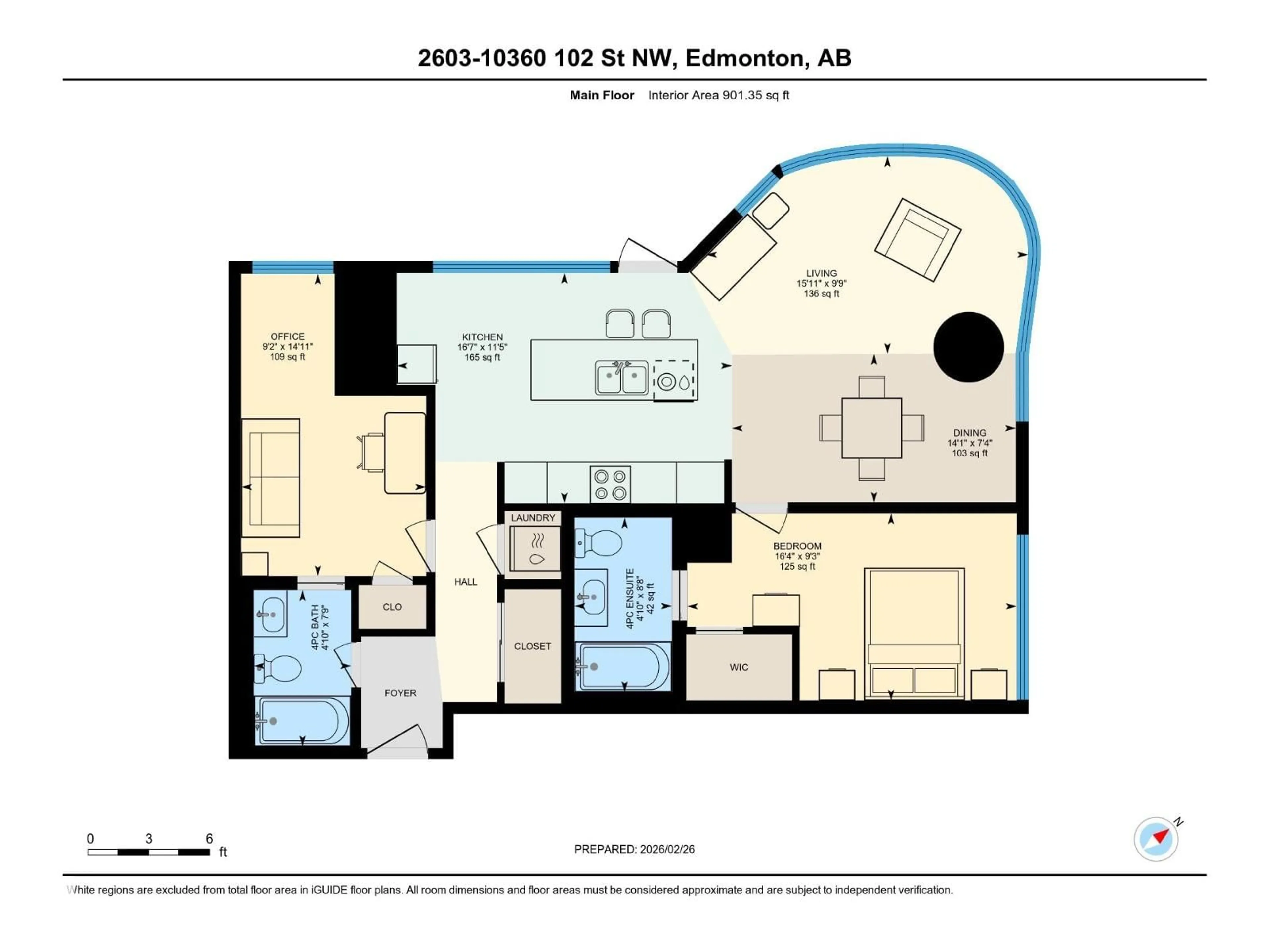 Floor plan for 10360 - 2603 102 ST NW, Edmonton Alberta T5J0K9