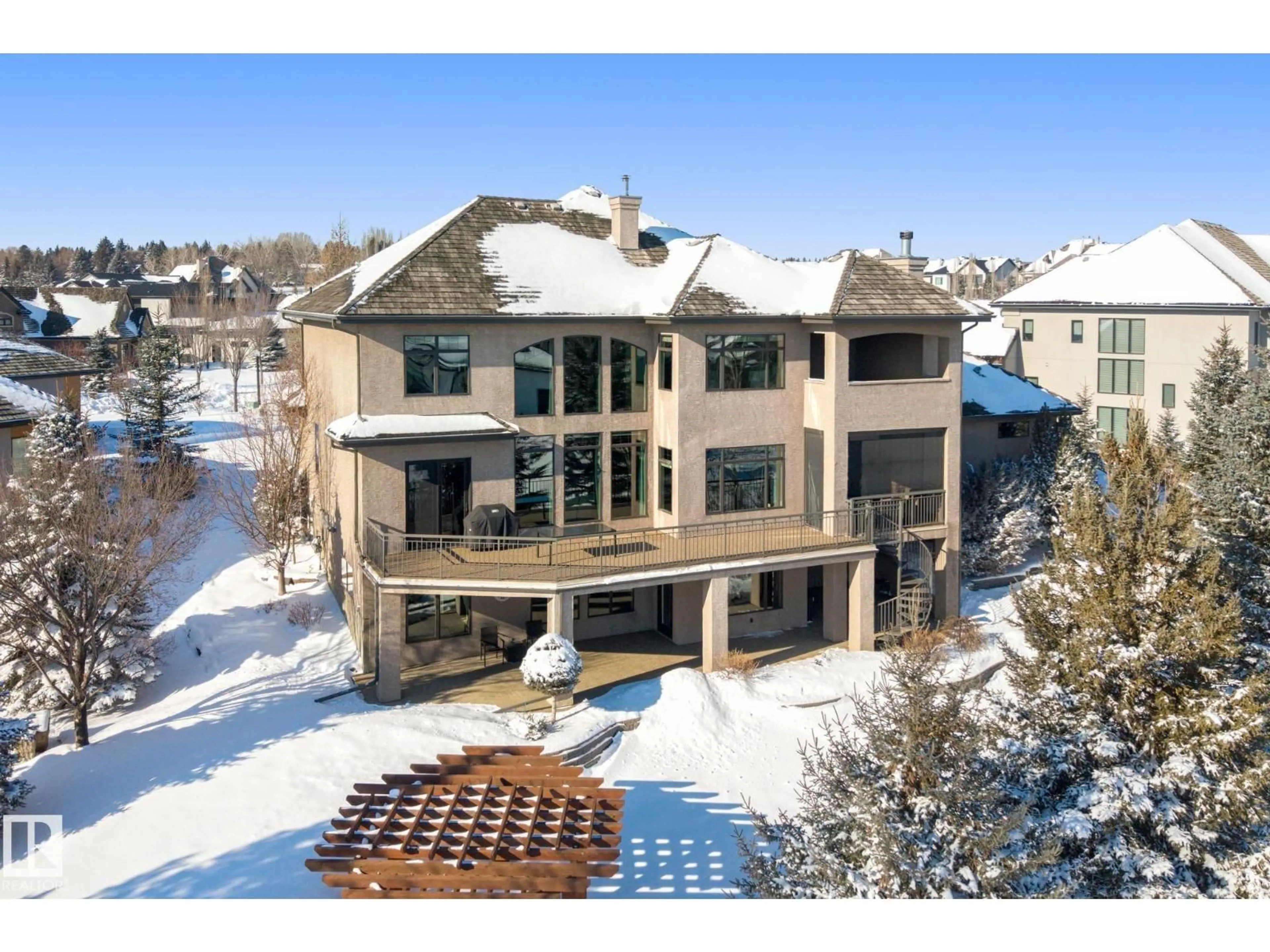 A pic from outside/outdoor area/front of a property/back of a property/a pic from drone, mountain view for 33 54403 RGE ROAD 251, Rural Sturgeon County Alberta T8T0B5