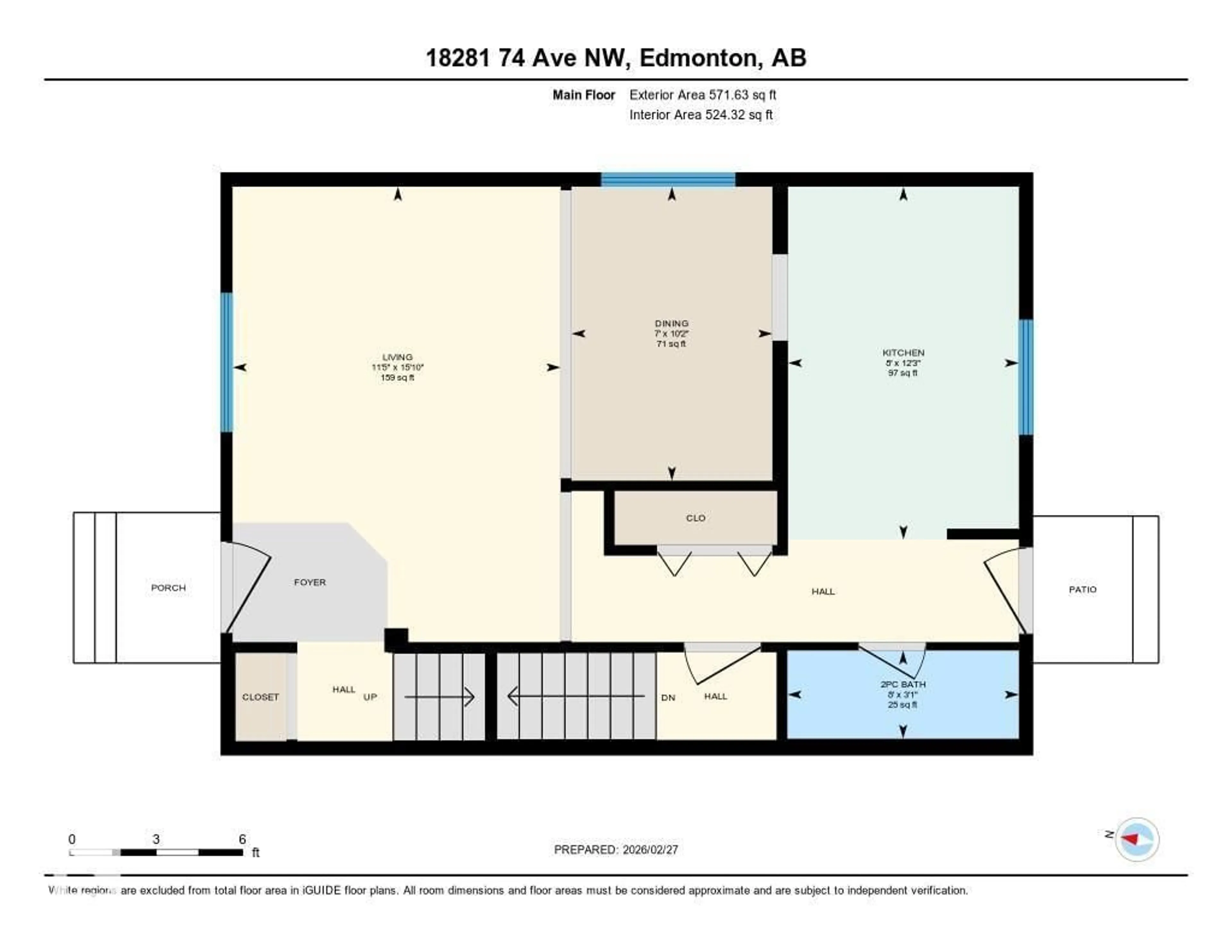 Floor plan for 18281 74 AV NW, Edmonton Alberta T5T2G6