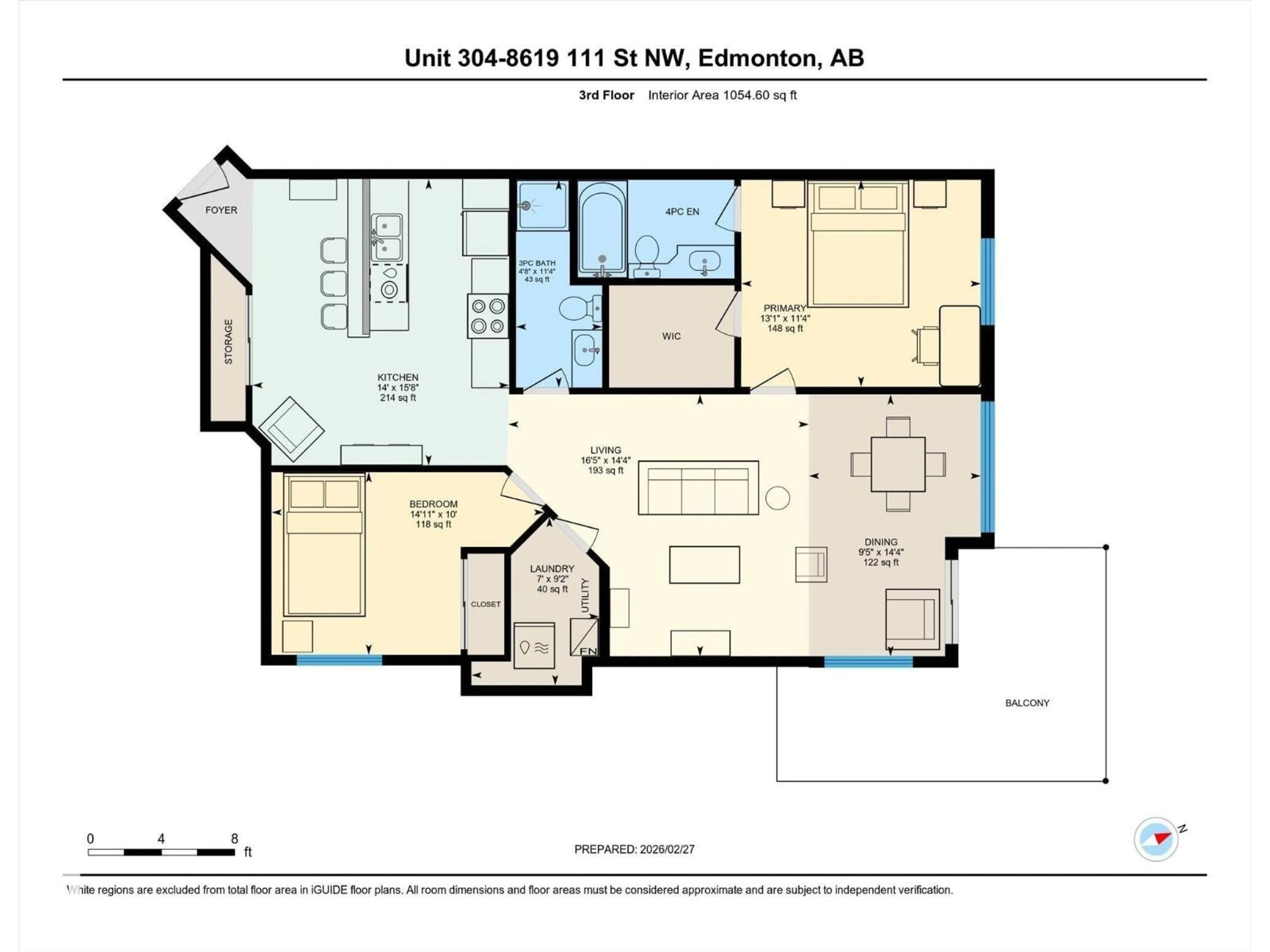 Floor plan for 304 - 8619 111 ST, Edmonton Alberta T6G2W1