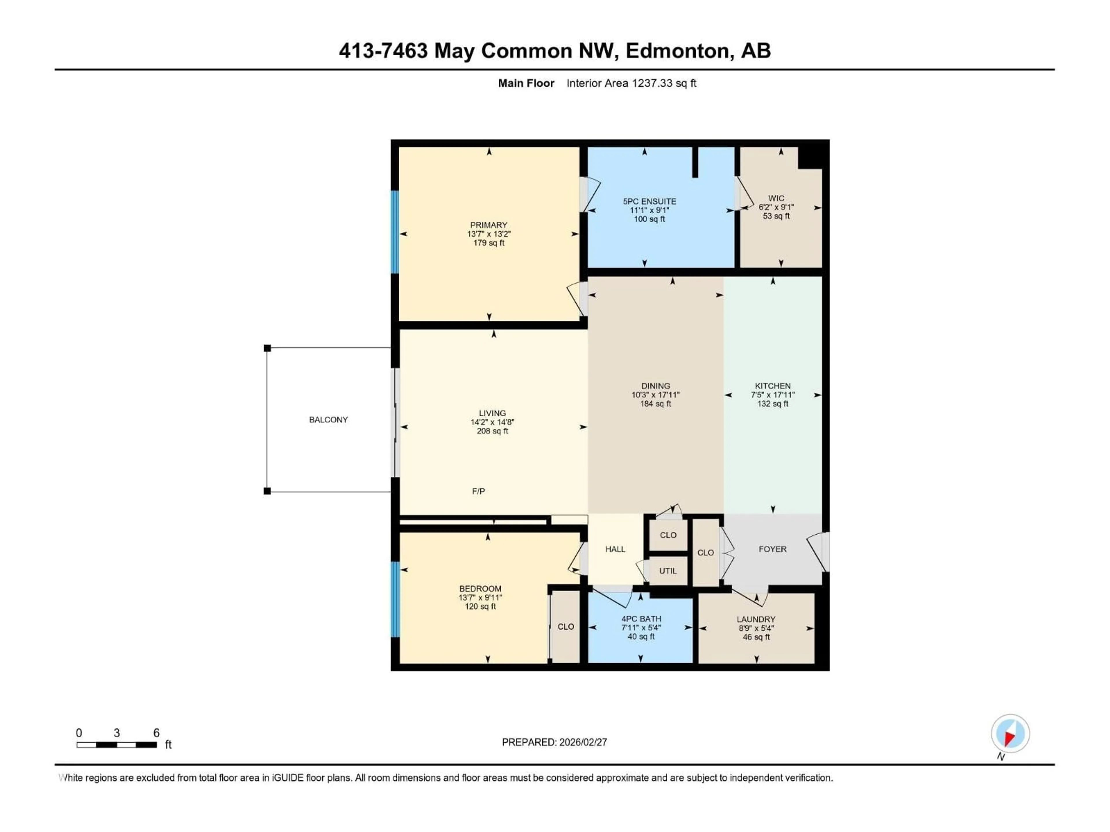 Floor plan for #413 - 7463 MAY CM, Edmonton Alberta T6R0X1