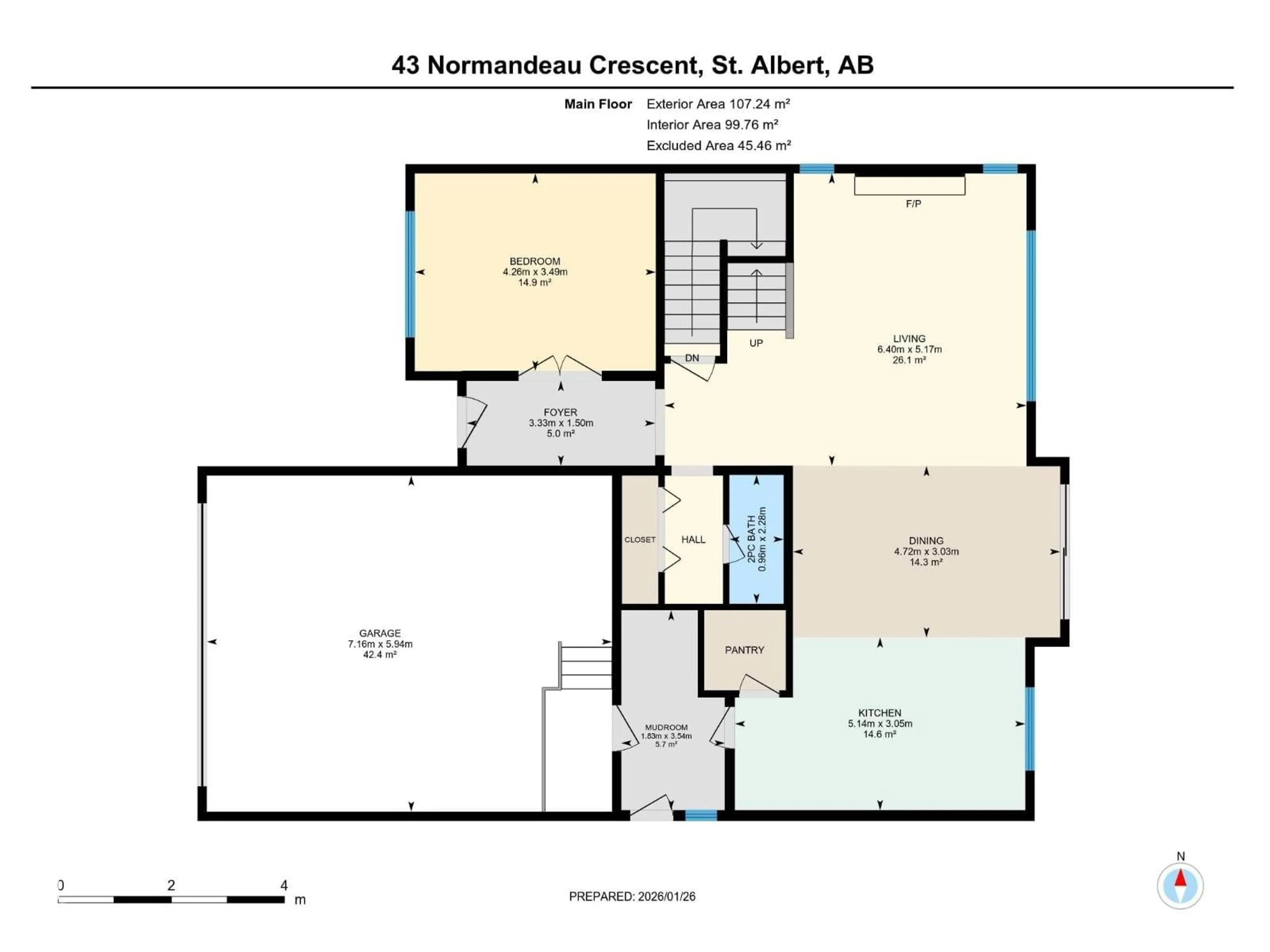 Floor plan for 43 NORMANDEAU CR, St. Albert Alberta T8N3C7