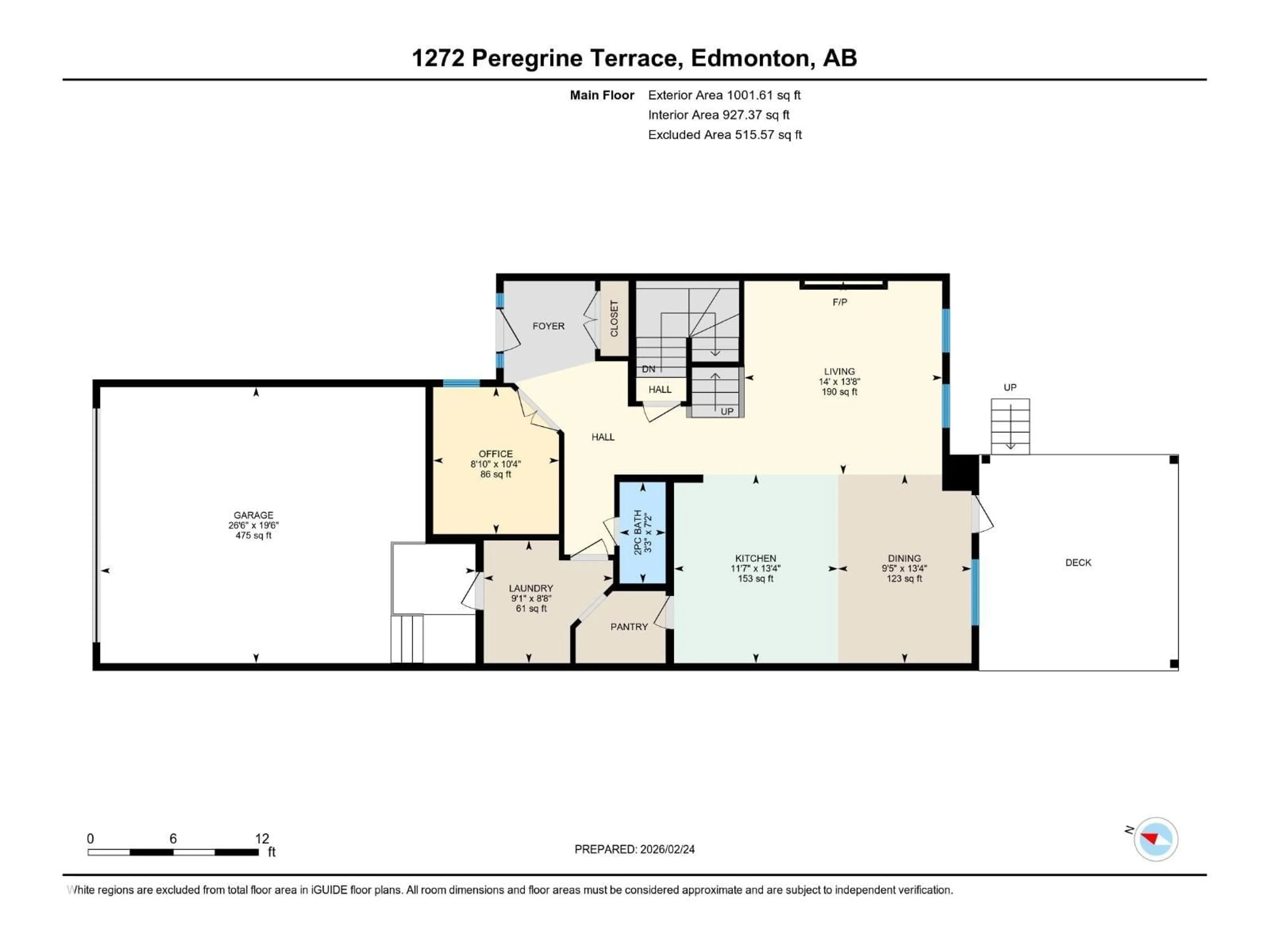 Floor plan for 1272 PEREGRINE TC, Edmonton Alberta T5S0M4