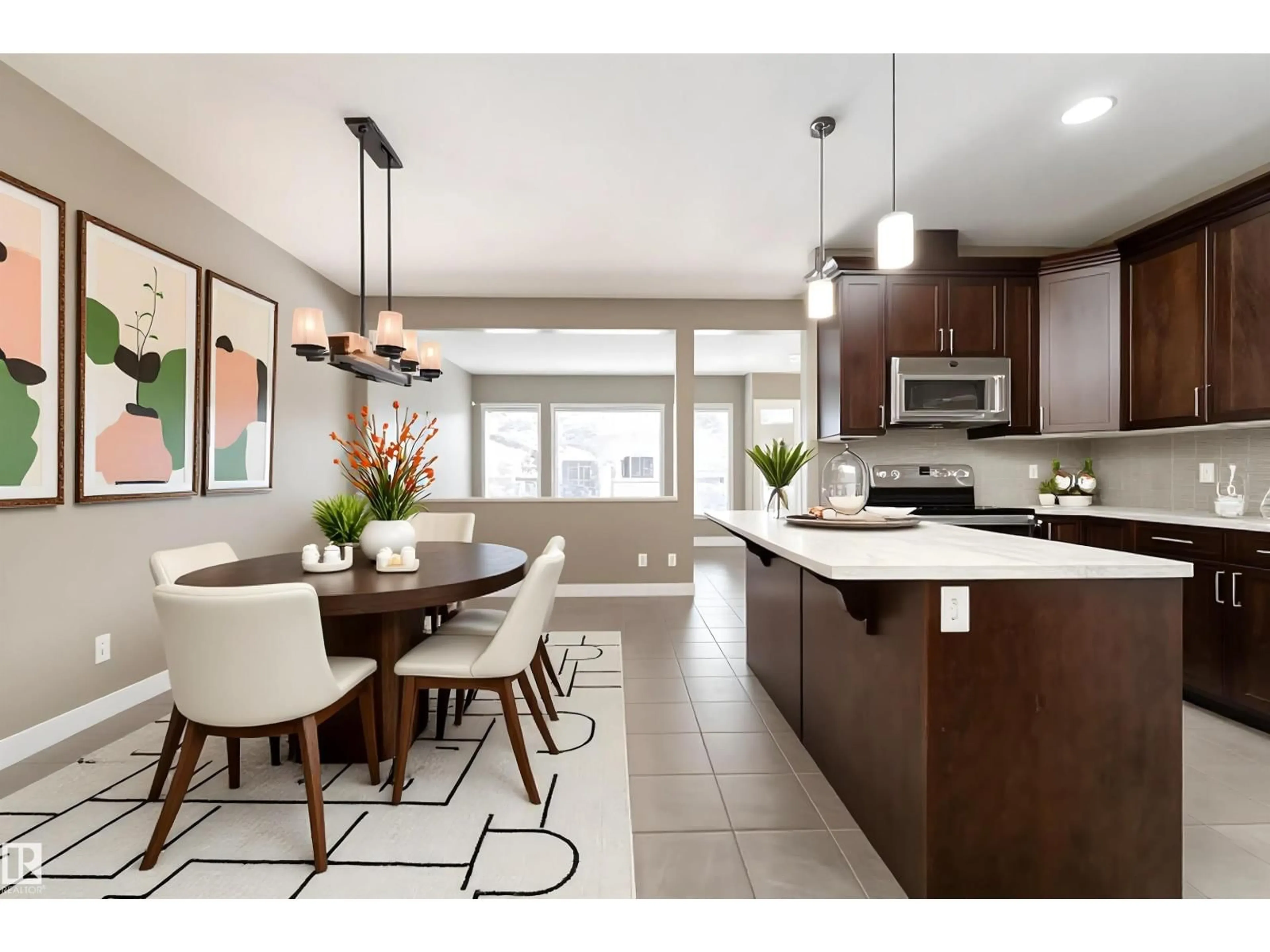 Open concept kitchen, ceramic/tile floor for 4217 PROWSE WY, Edmonton Alberta T6W3A6