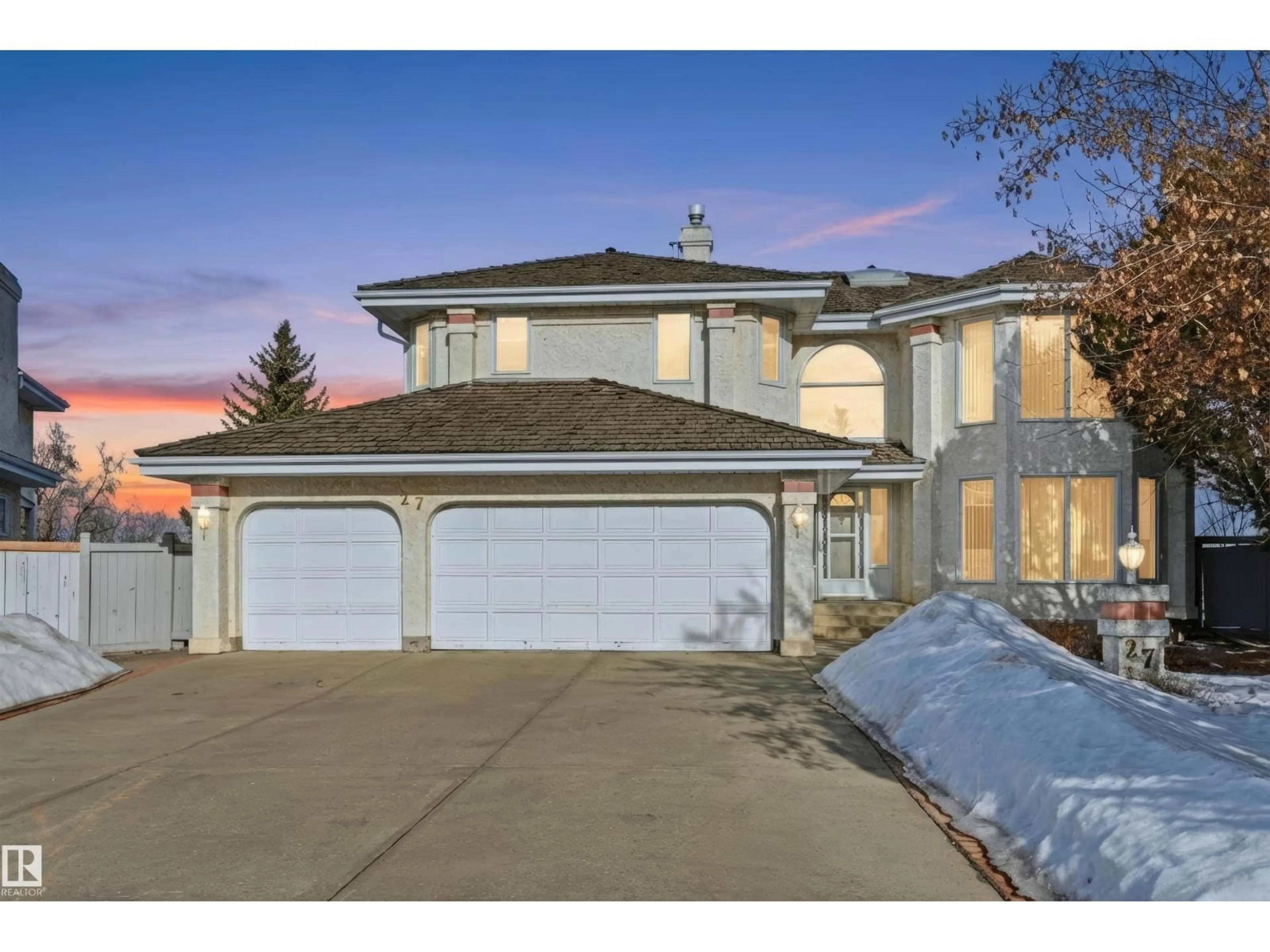 Home with vinyl exterior material, street for 27 CORMACK CR, Edmonton Alberta T6R2E7