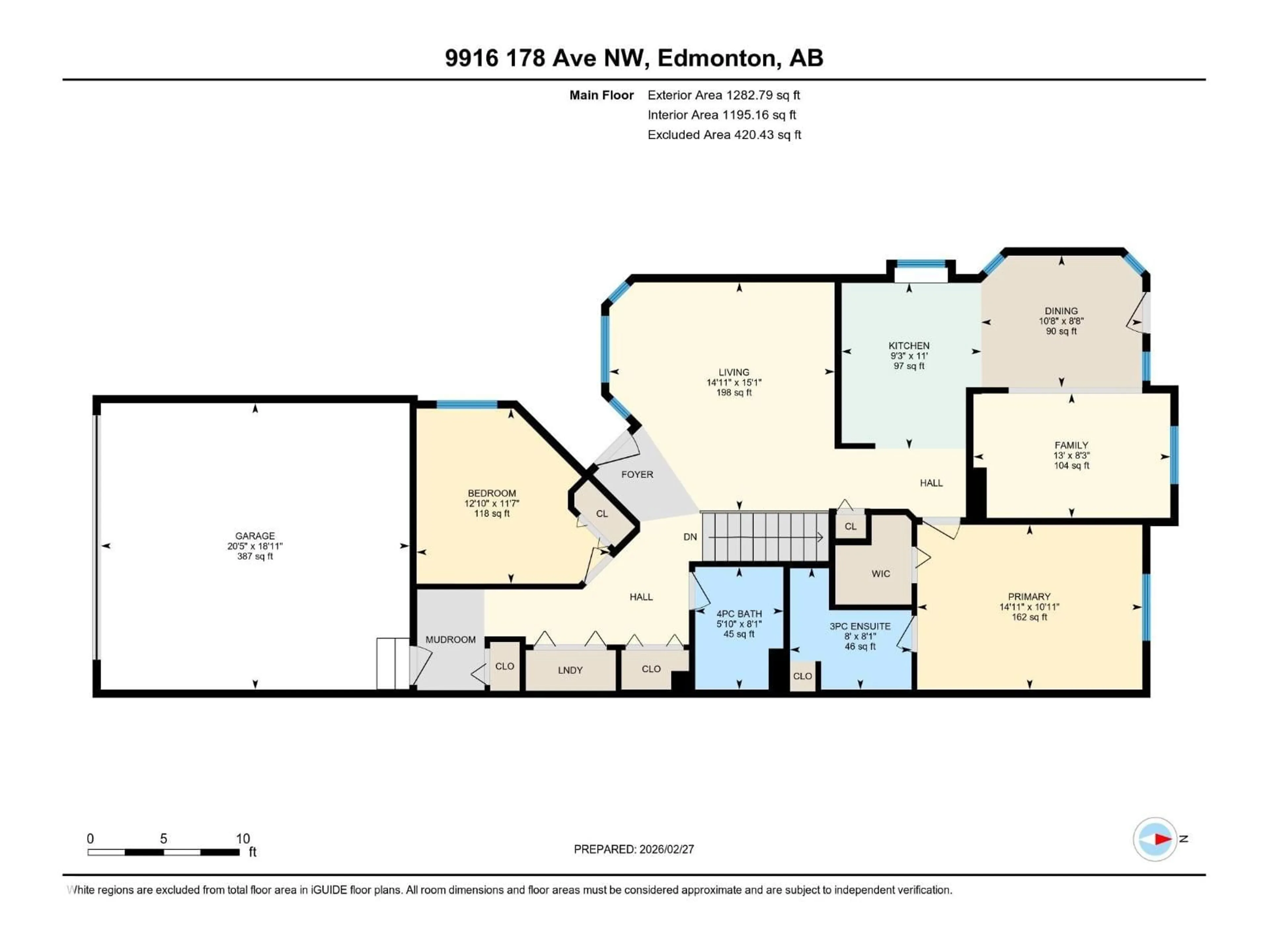 Floor plan for 9916 178 AV, Edmonton Alberta T5X5X2