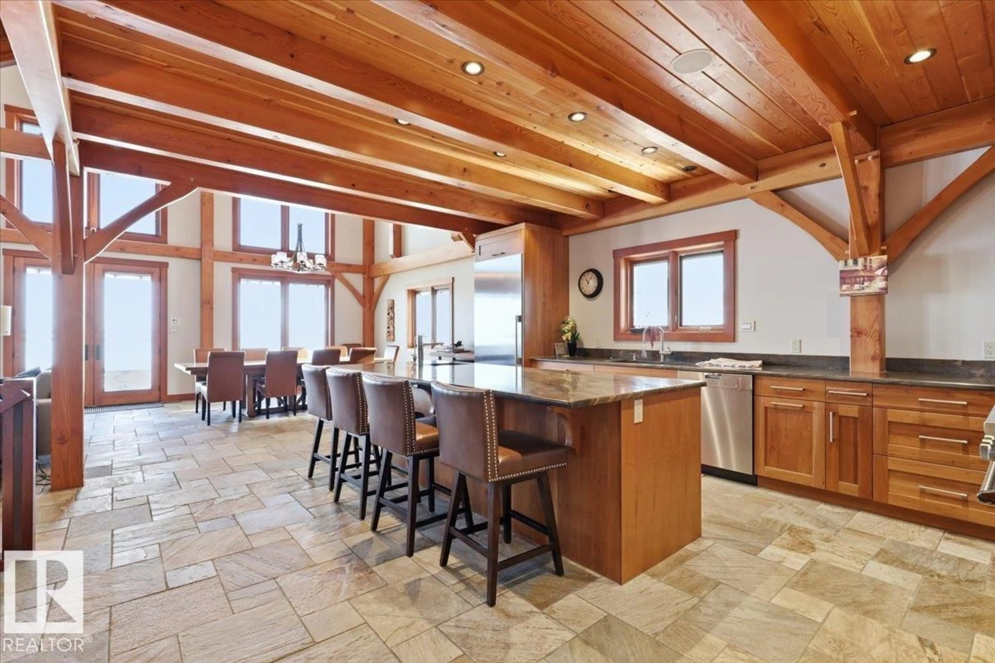 Open concept kitchen, ceramic/tile floor for 451 POPLAR BAY DR, Rural Wetaskiwin County Alberta T0C1X0