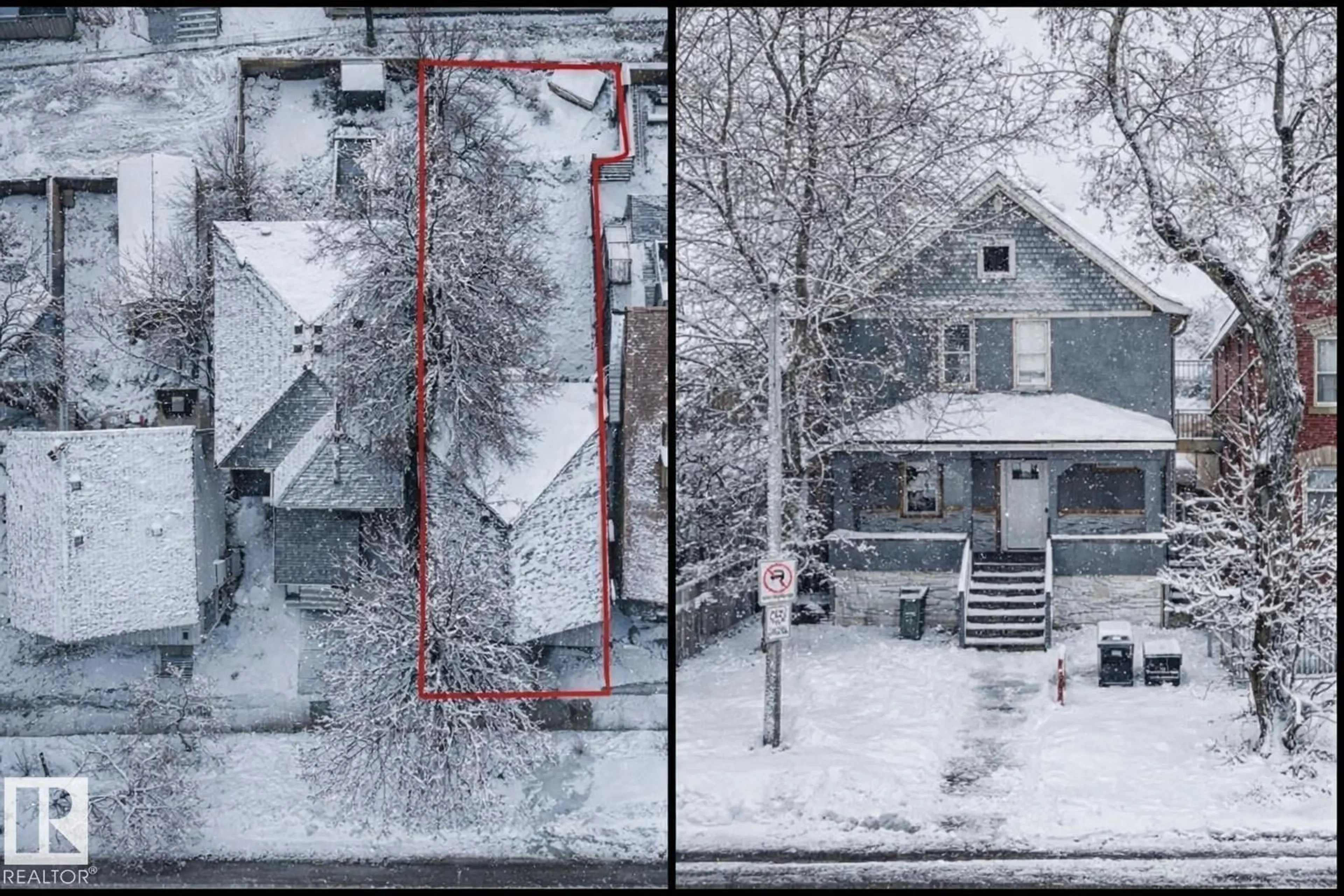 A pic from outside/outdoor area/front of a property/back of a property/a pic from drone, street for 10730 92 ST, Edmonton Alberta T5H1V4