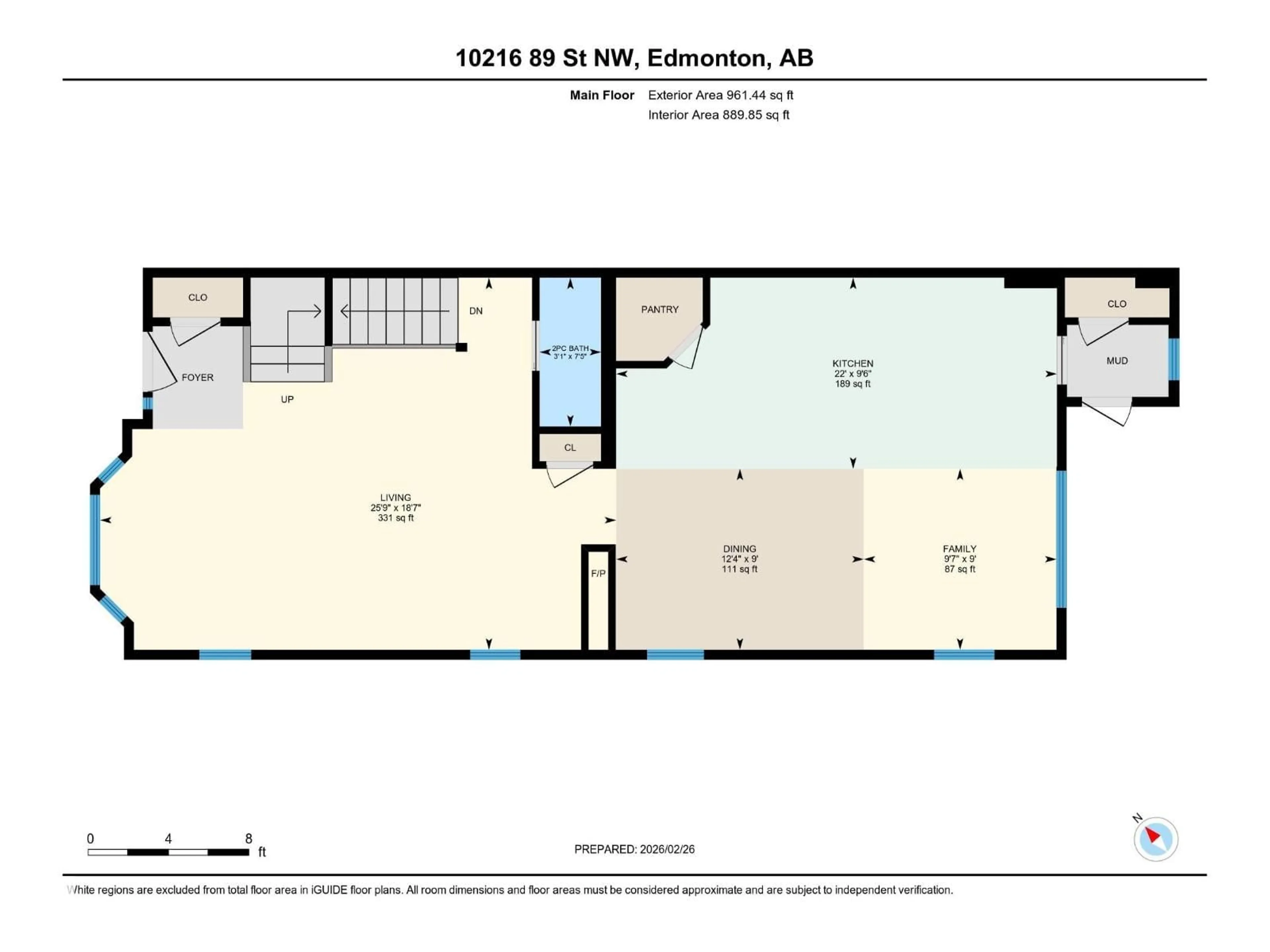Floor plan for 10216 89 ST, Edmonton Alberta T5H1R1