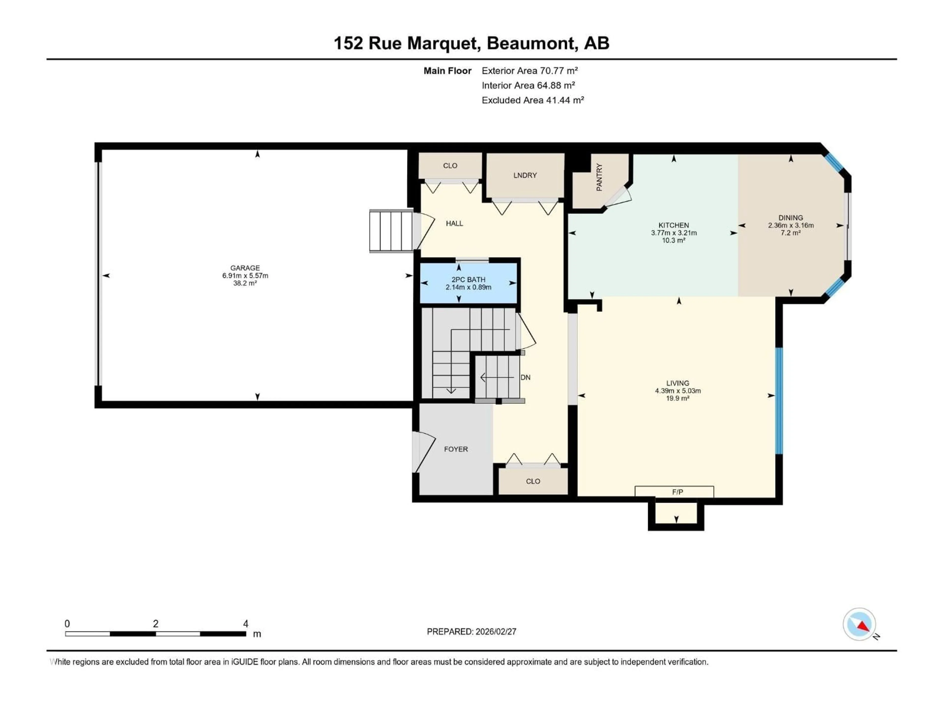 Floor plan for 152 RUE MARQUET, Beaumont Alberta T4X1W3