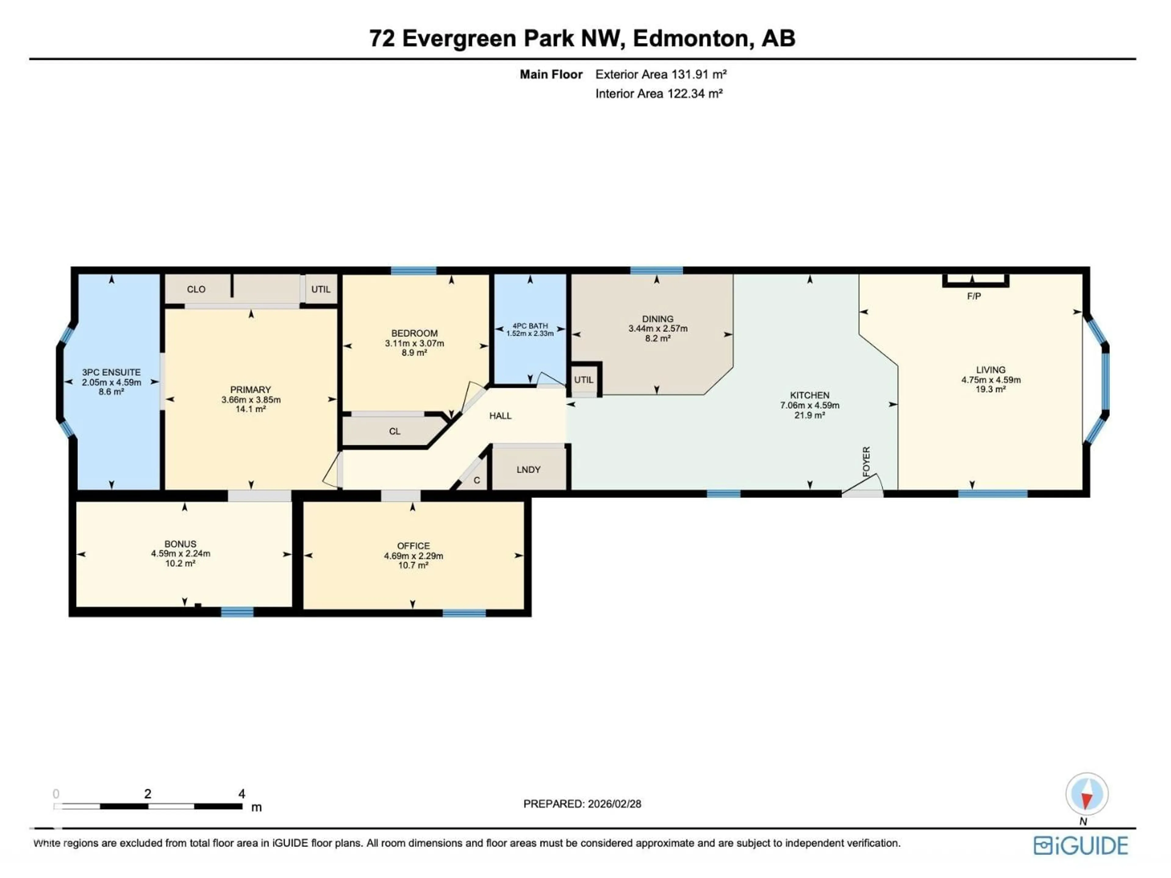 Floor plan for 72 EVERGREEN PA, Edmonton Alberta T5Y4M2