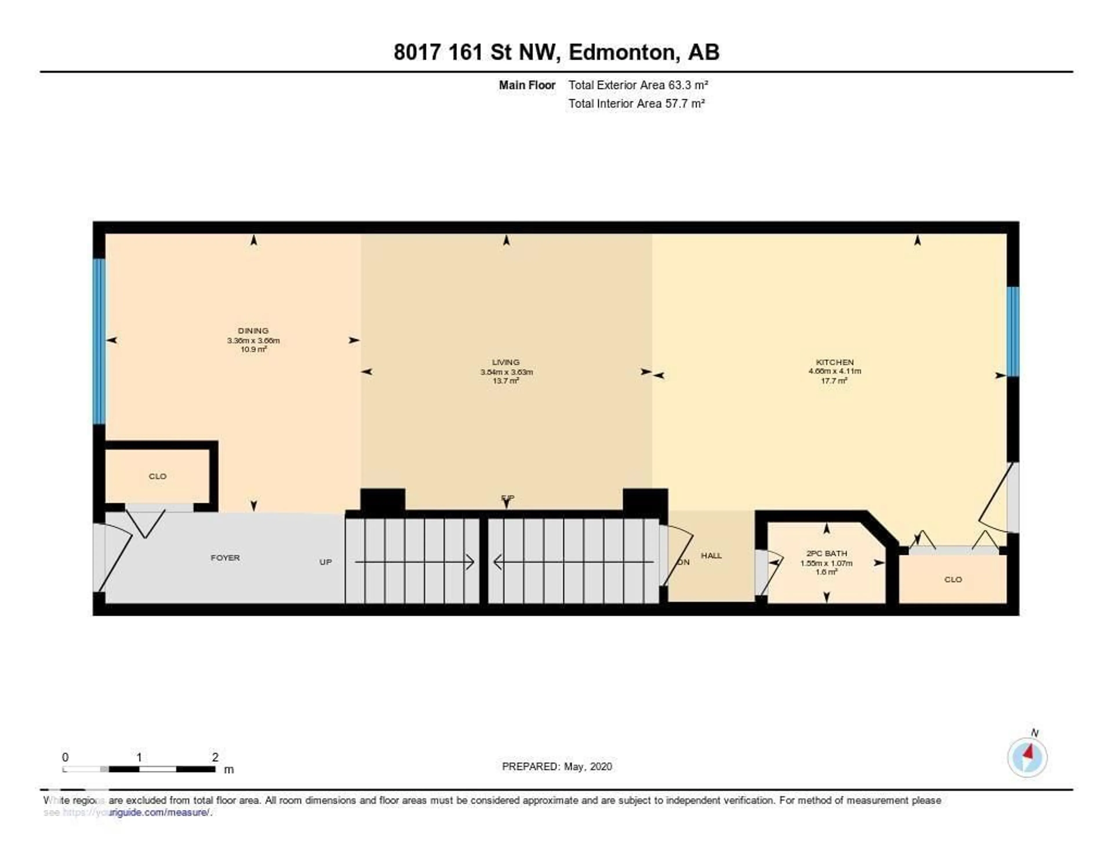 Floor plan for NW - 8017A 161 ST, Edmonton Alberta T5R2K5