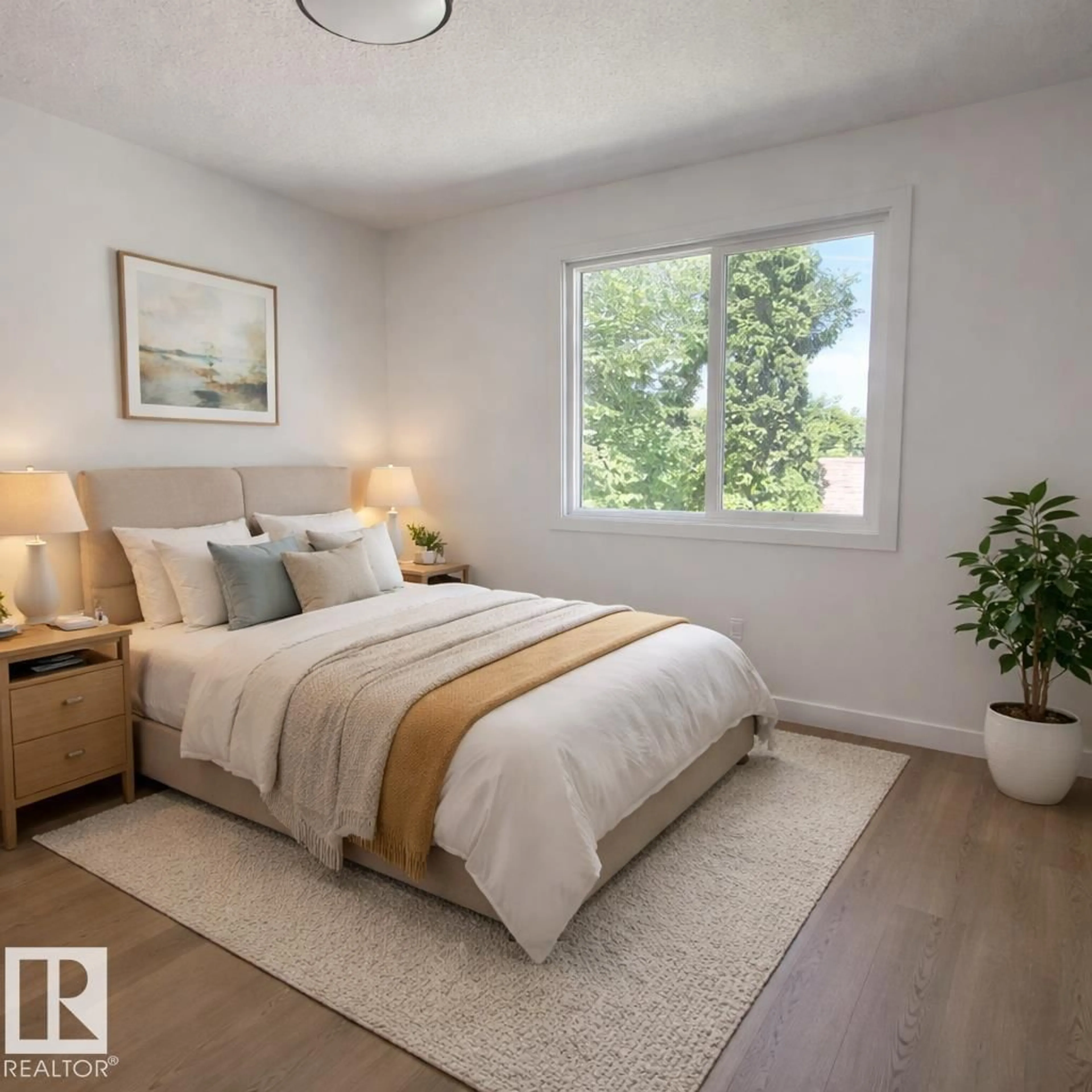 Bedroom with bed, unknown for 19/21 - 10617 83 ST, Edmonton Alberta T6A3P6