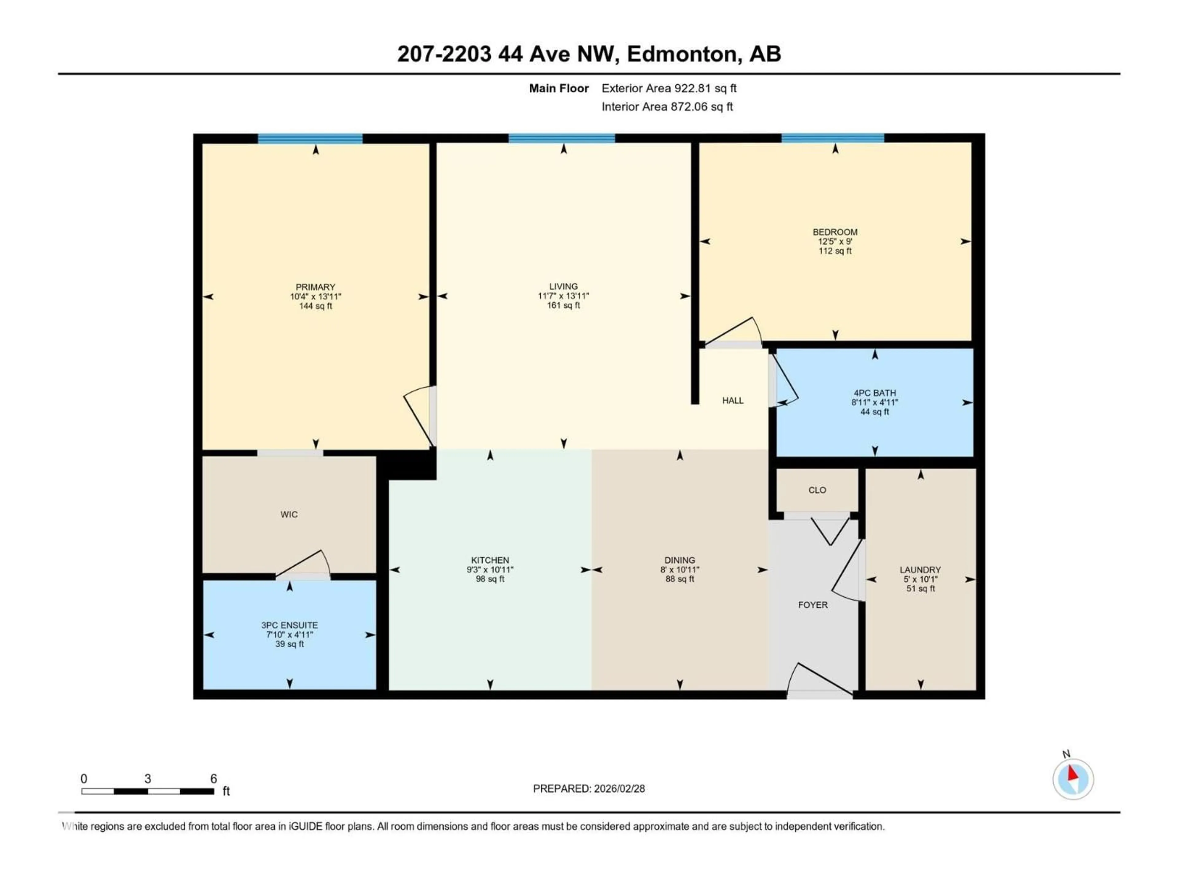 Floor plan for 207 - 2203 44 AV, Edmonton Alberta T6T0T1