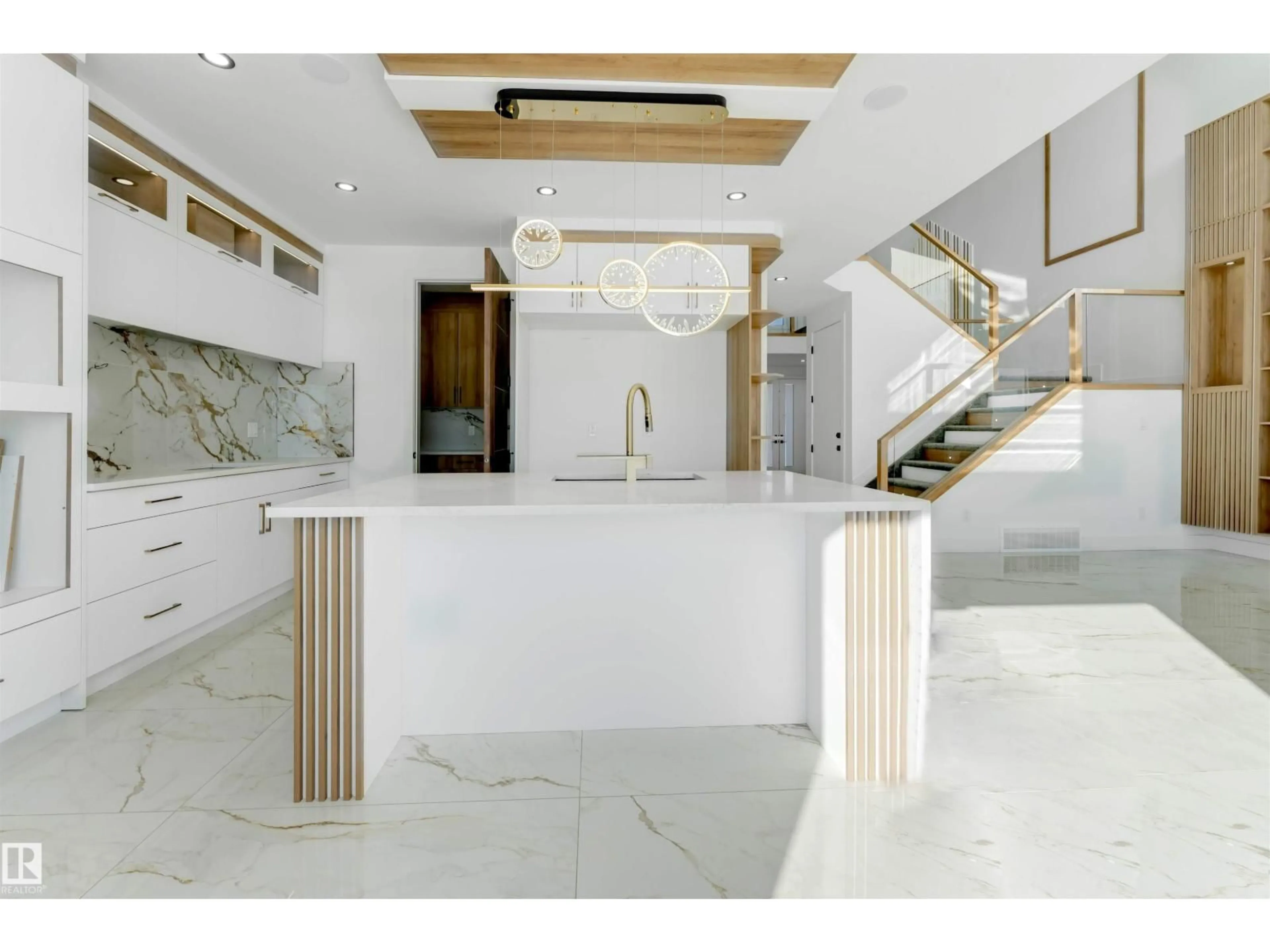 Contemporary kitchen, ceramic/tile floor for 2705 64 AV, Rural Leduc County Alberta T4X2C1