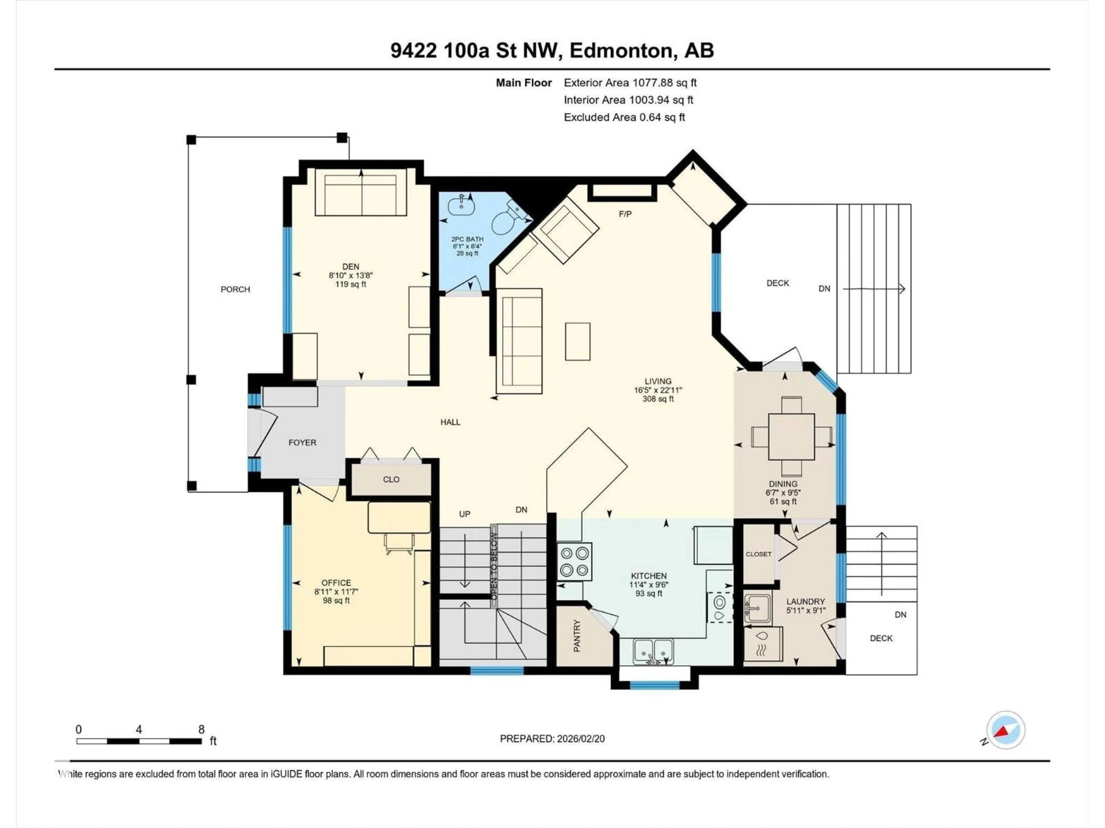Floor plan for NW - 9422 100A ST, Edmonton Alberta T5K0V3