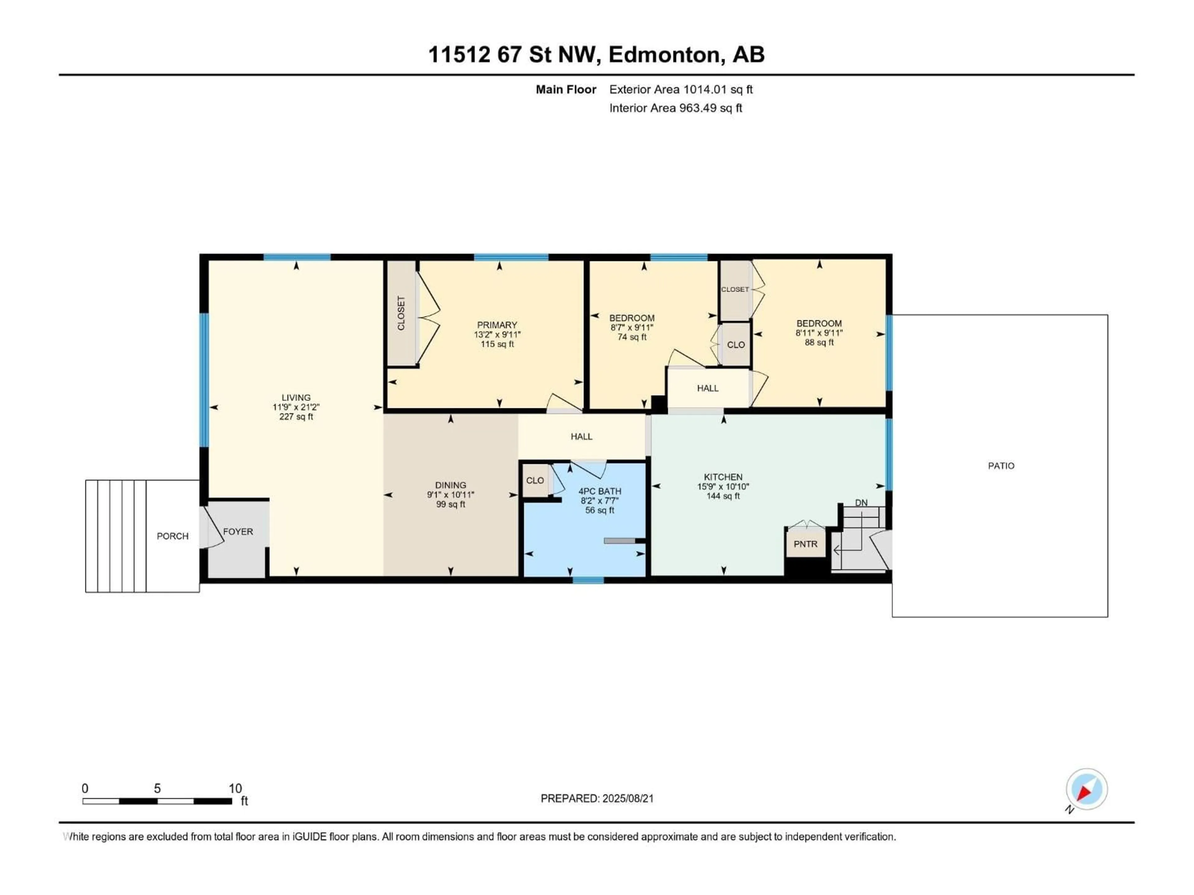 Floor plan for 11512 67 ST, Edmonton Alberta T5B1L7