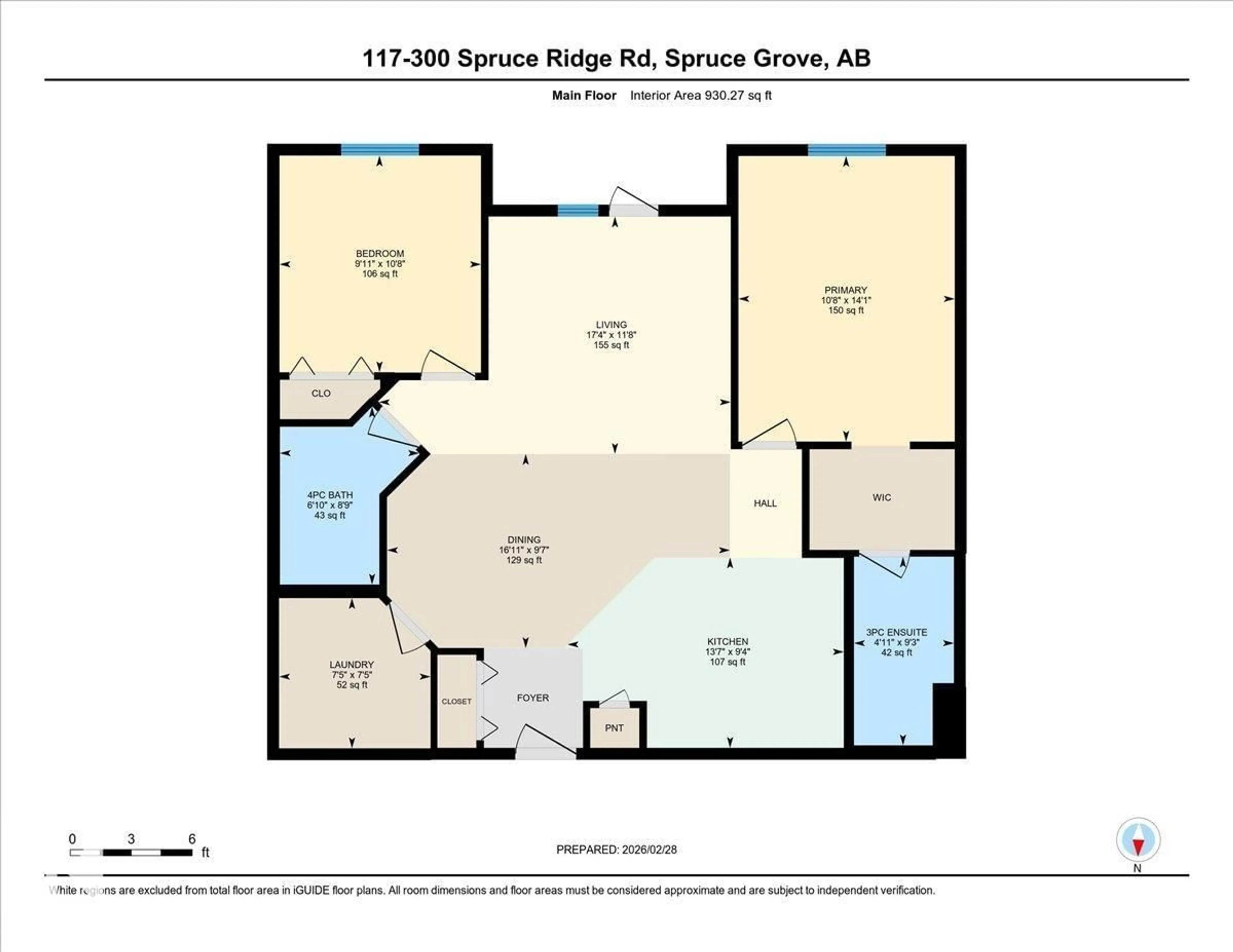 Floor plan for 300 - 117 SPRUCE RIDGE RD, Spruce Grove Alberta T7X0H6