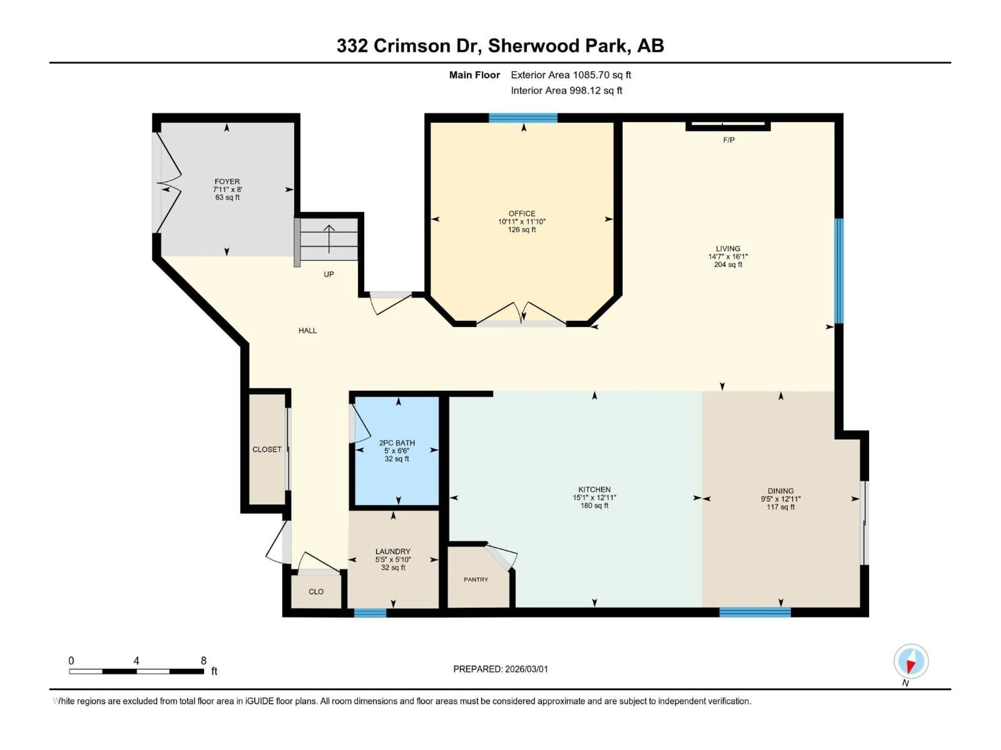 Floor plan for 332 CRIMSON DR, Sherwood Park Alberta T8H0L5