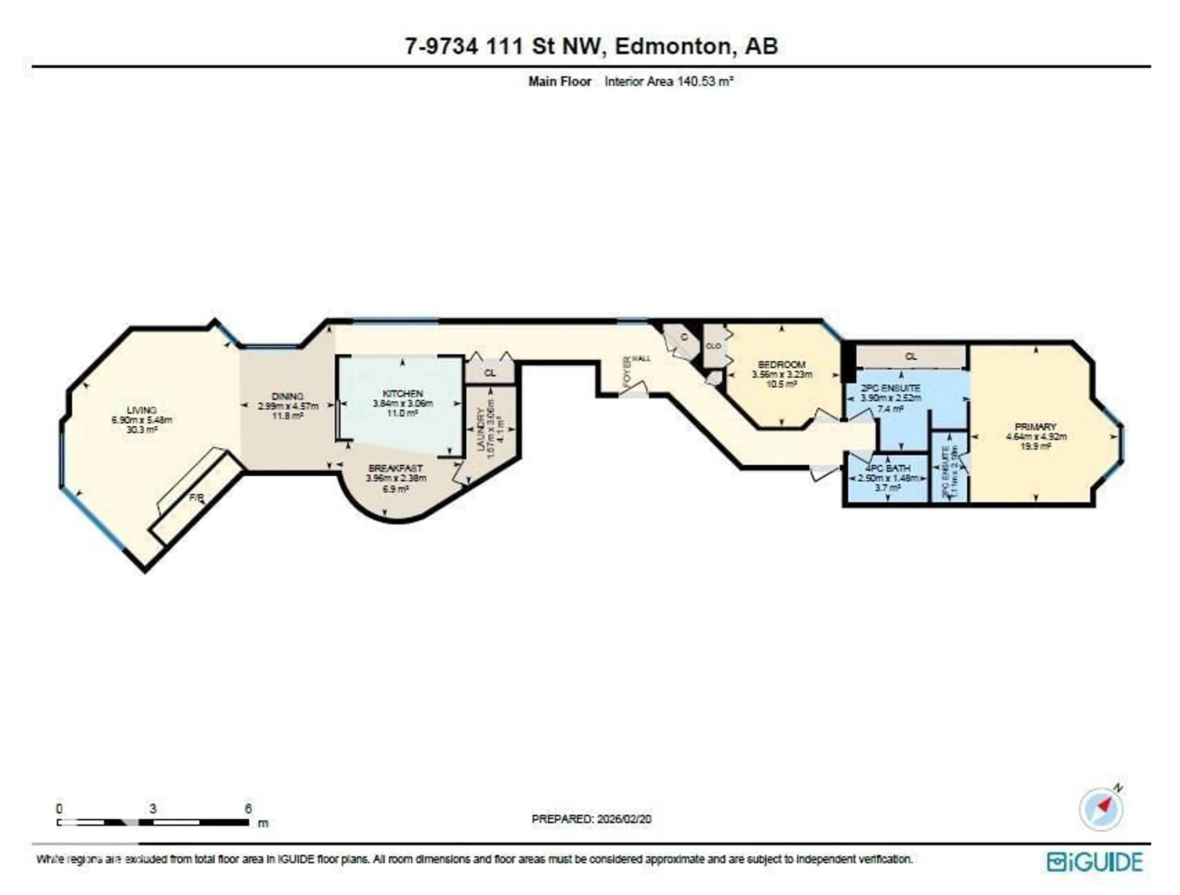 Floor plan for 7 - 9734 111 ST NW, Edmonton Alberta T5K1J8