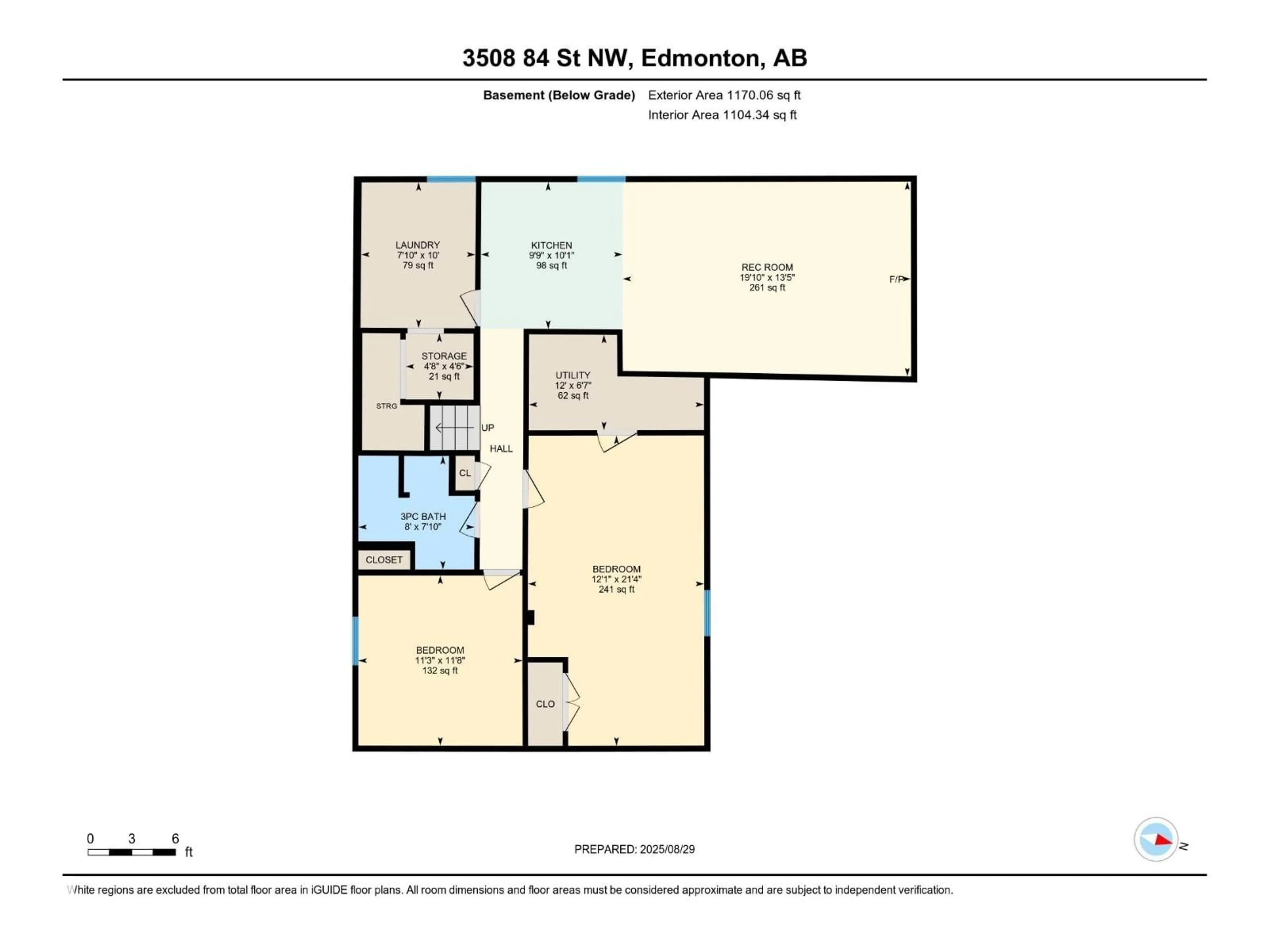 Floor plan for 3508 84 ST NW, Edmonton Alberta T6K0H3