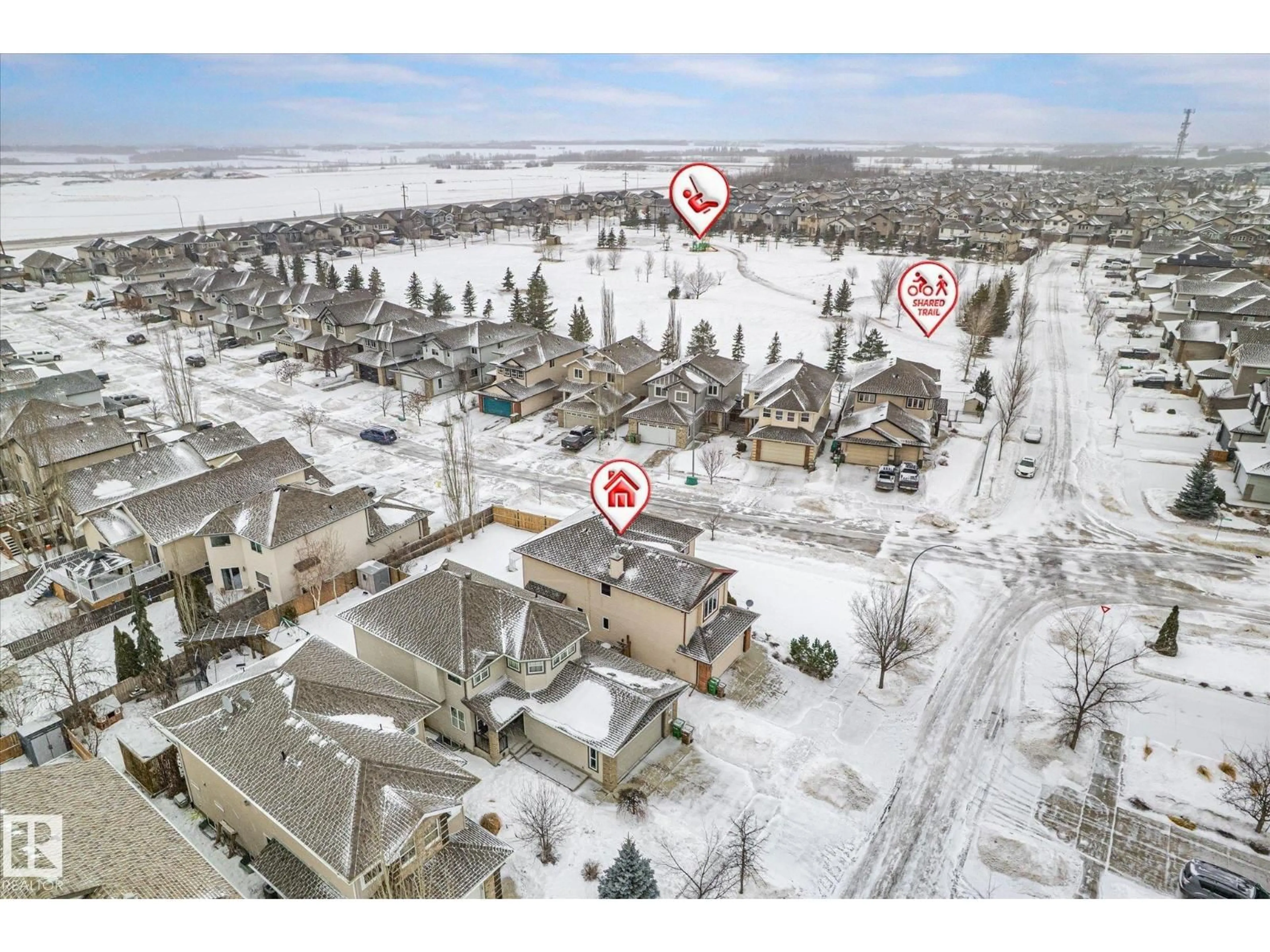 A pic from outside/outdoor area/front of a property/back of a property/a pic from drone, street for 66 NADINE WY, St. Albert Alberta T8N1C6