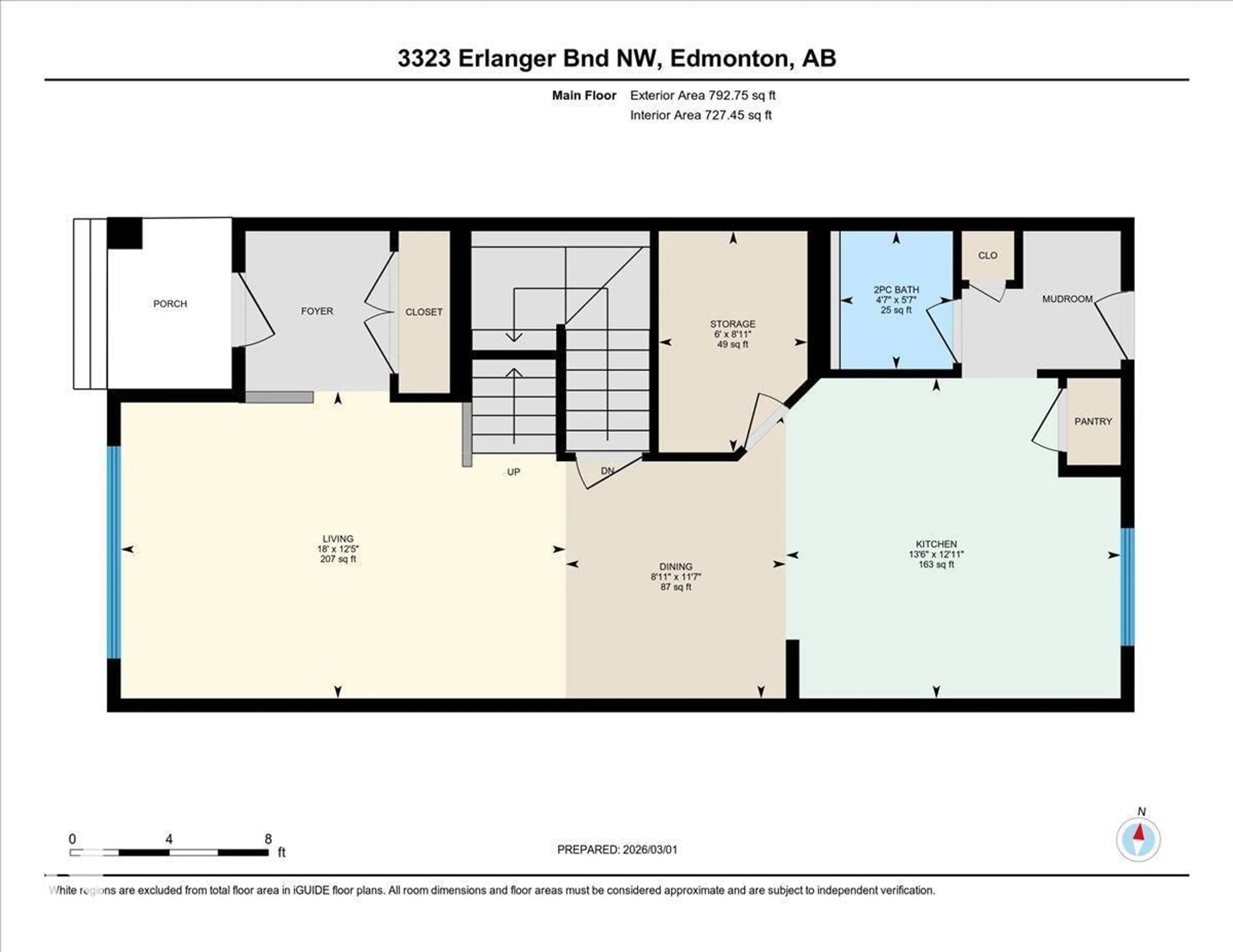 Floor plan for 3323 ERLANGER BN, Edmonton Alberta T6M3A6