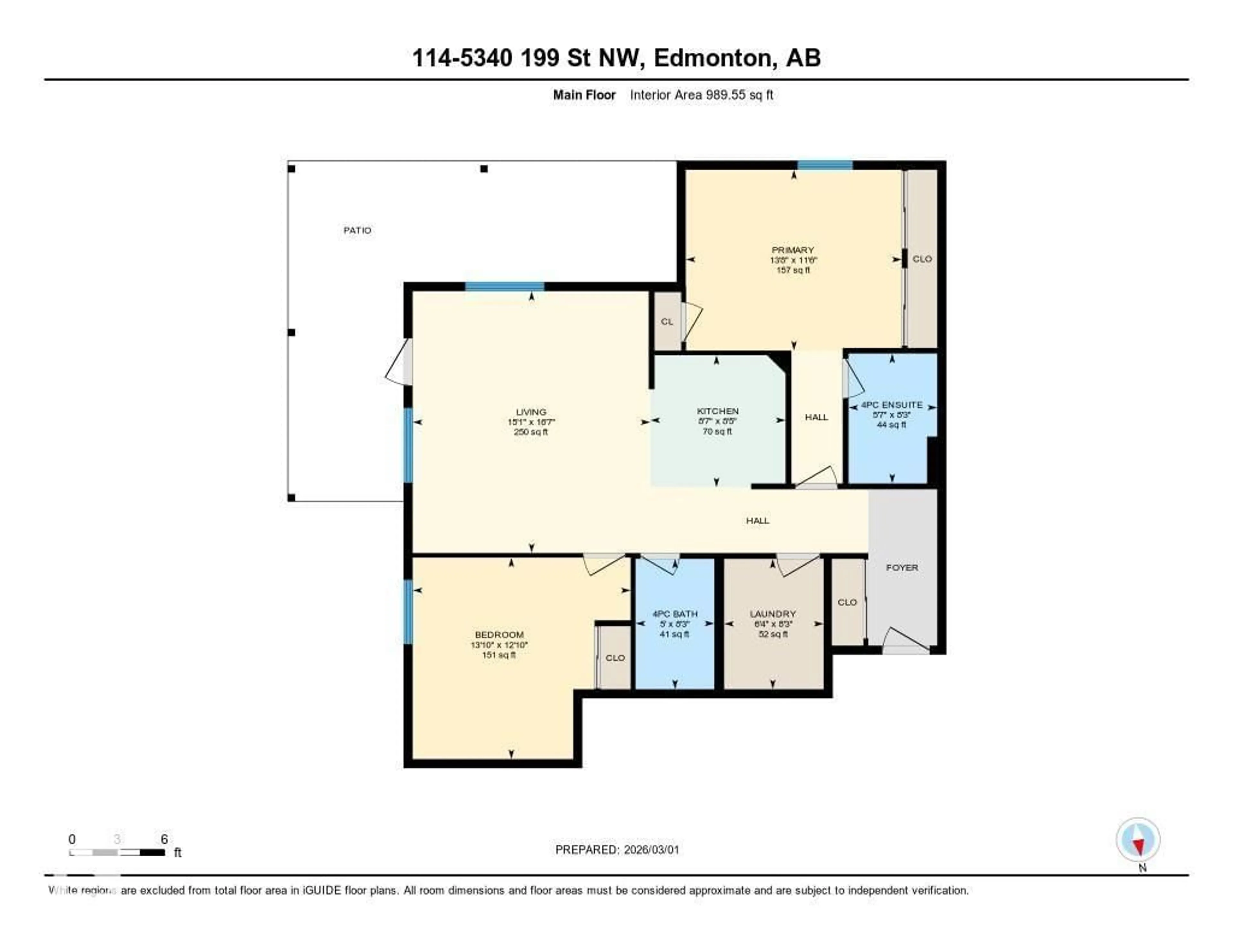 Floor plan for #114 - 5340 199 ST, Edmonton Alberta T6M0A5