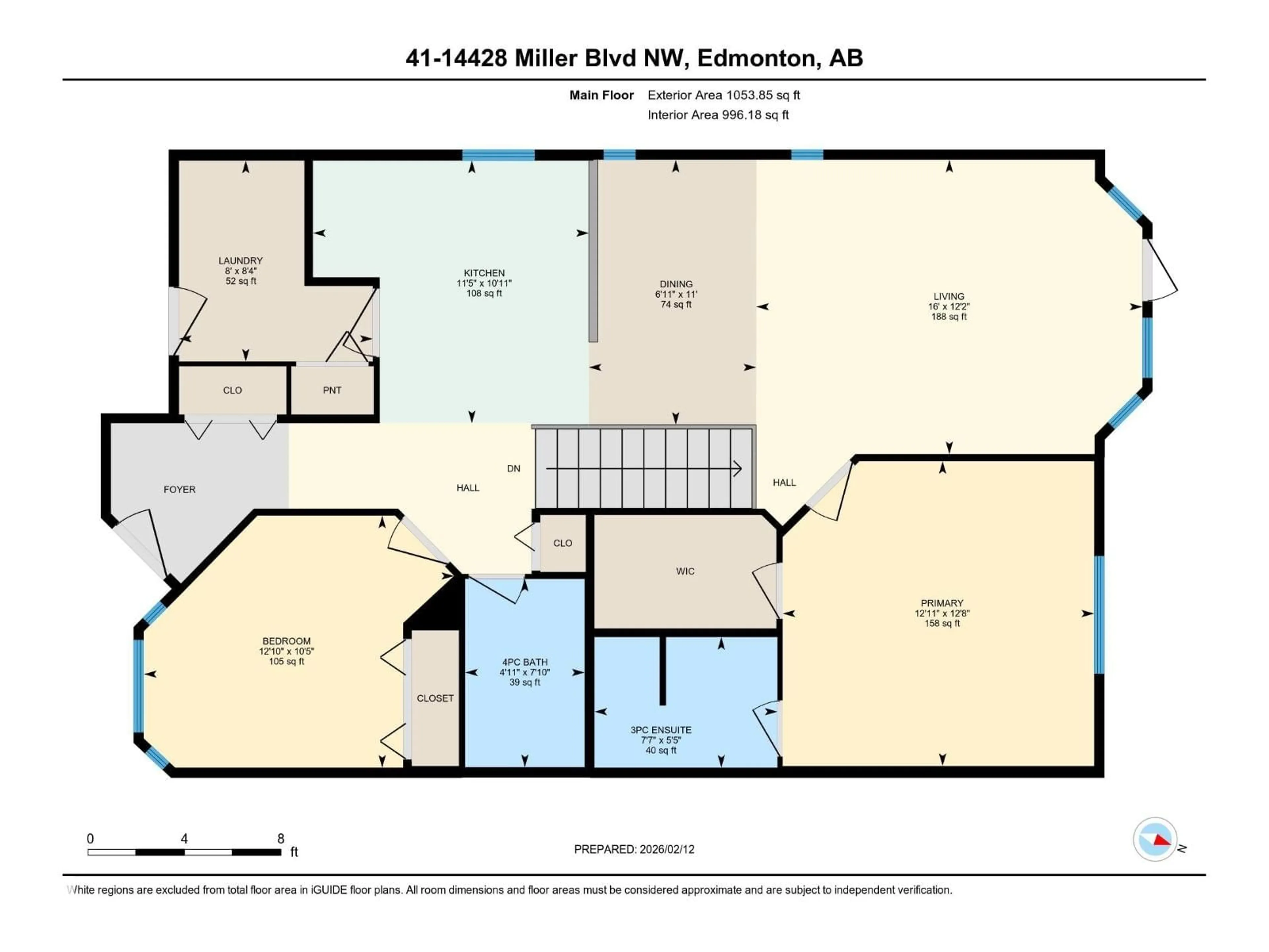 Floor plan for #41 - 14428 MILLER BV, Edmonton Alberta T5Y2Y6