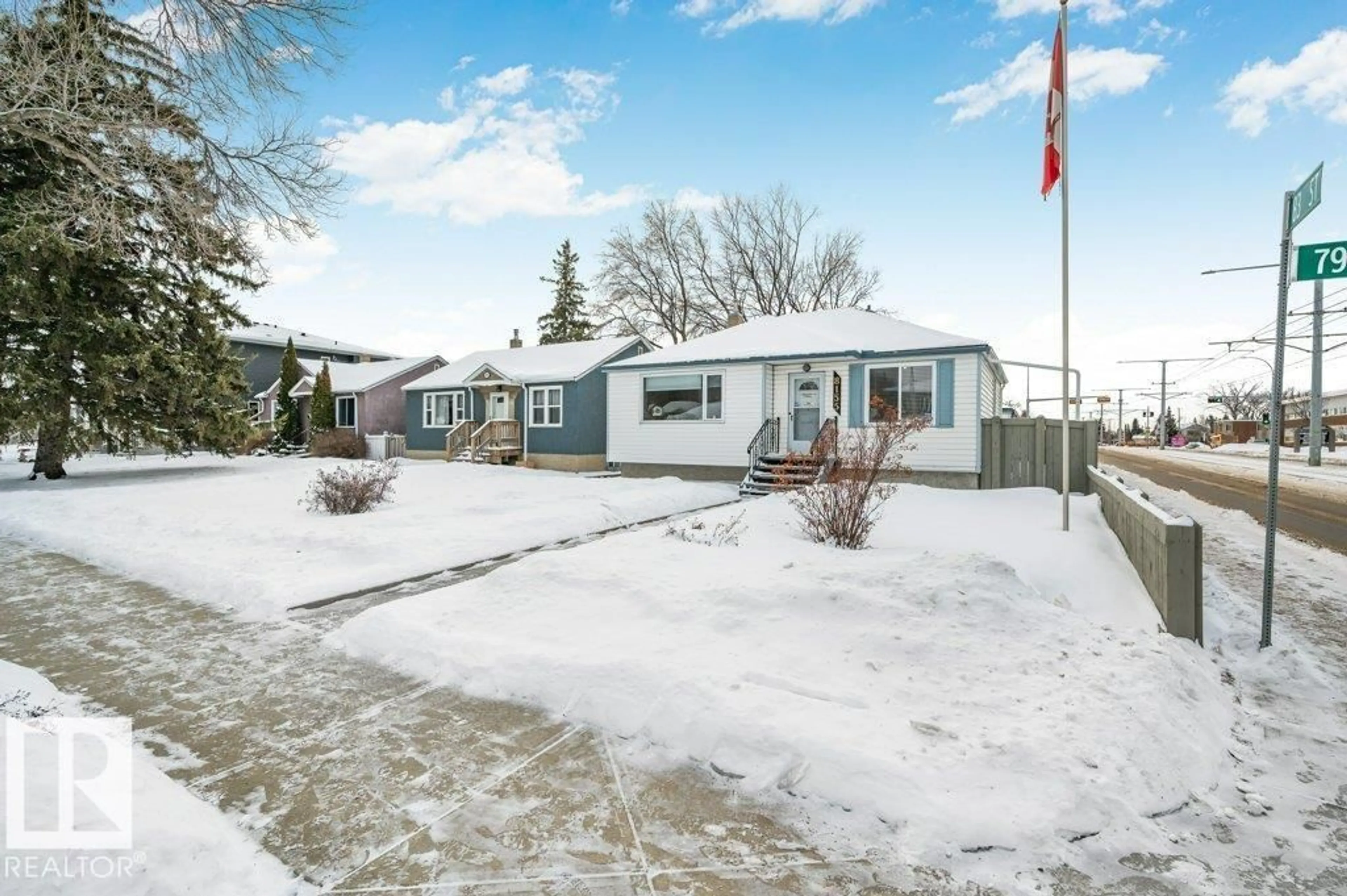A pic from outside/outdoor area/front of a property/back of a property/a pic from drone, street for 8155 79 AV, Edmonton Alberta T6C0P9