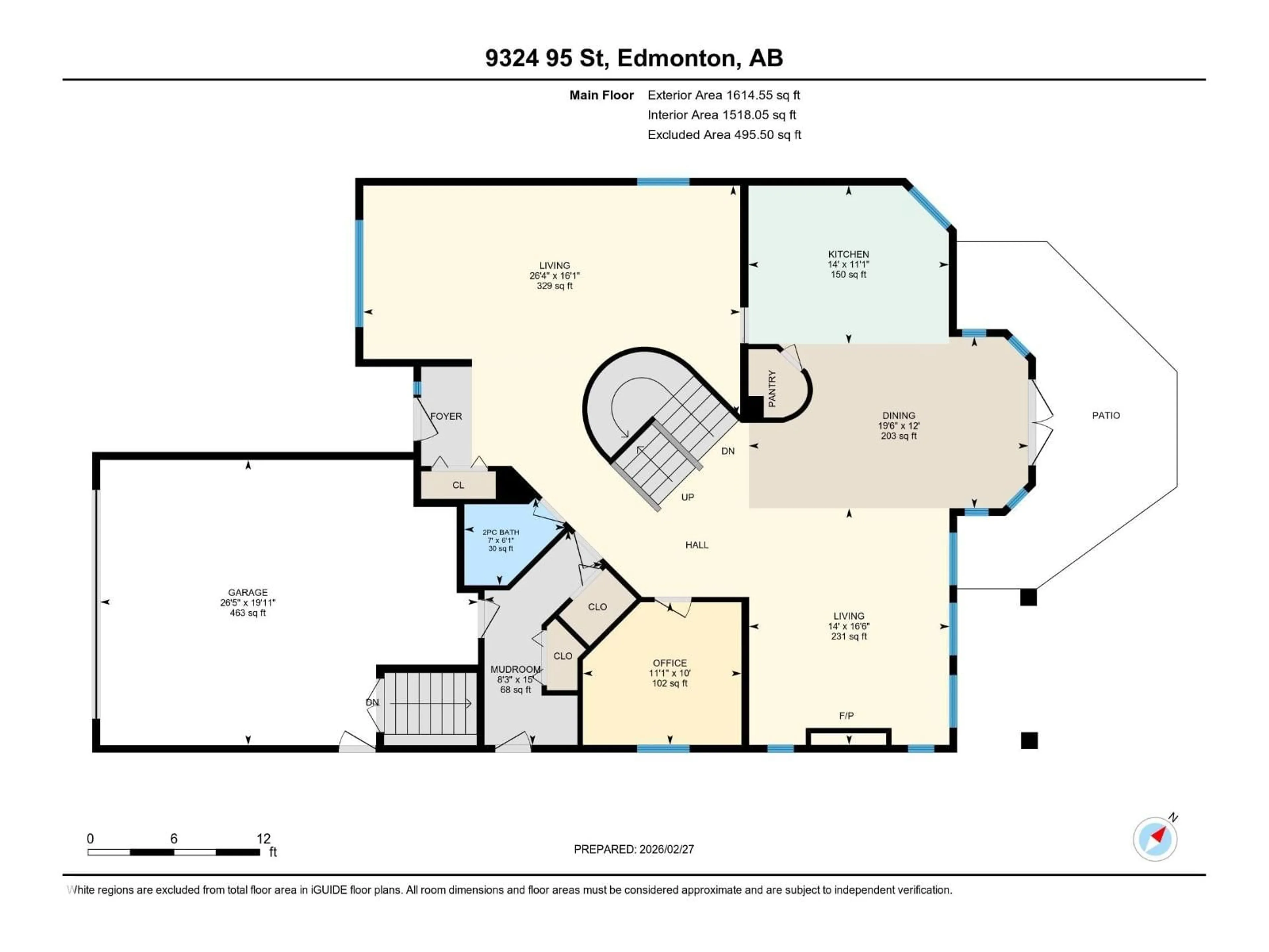 Floor plan for NW - 9324 95 ST, Edmonton Alberta T6C3X2