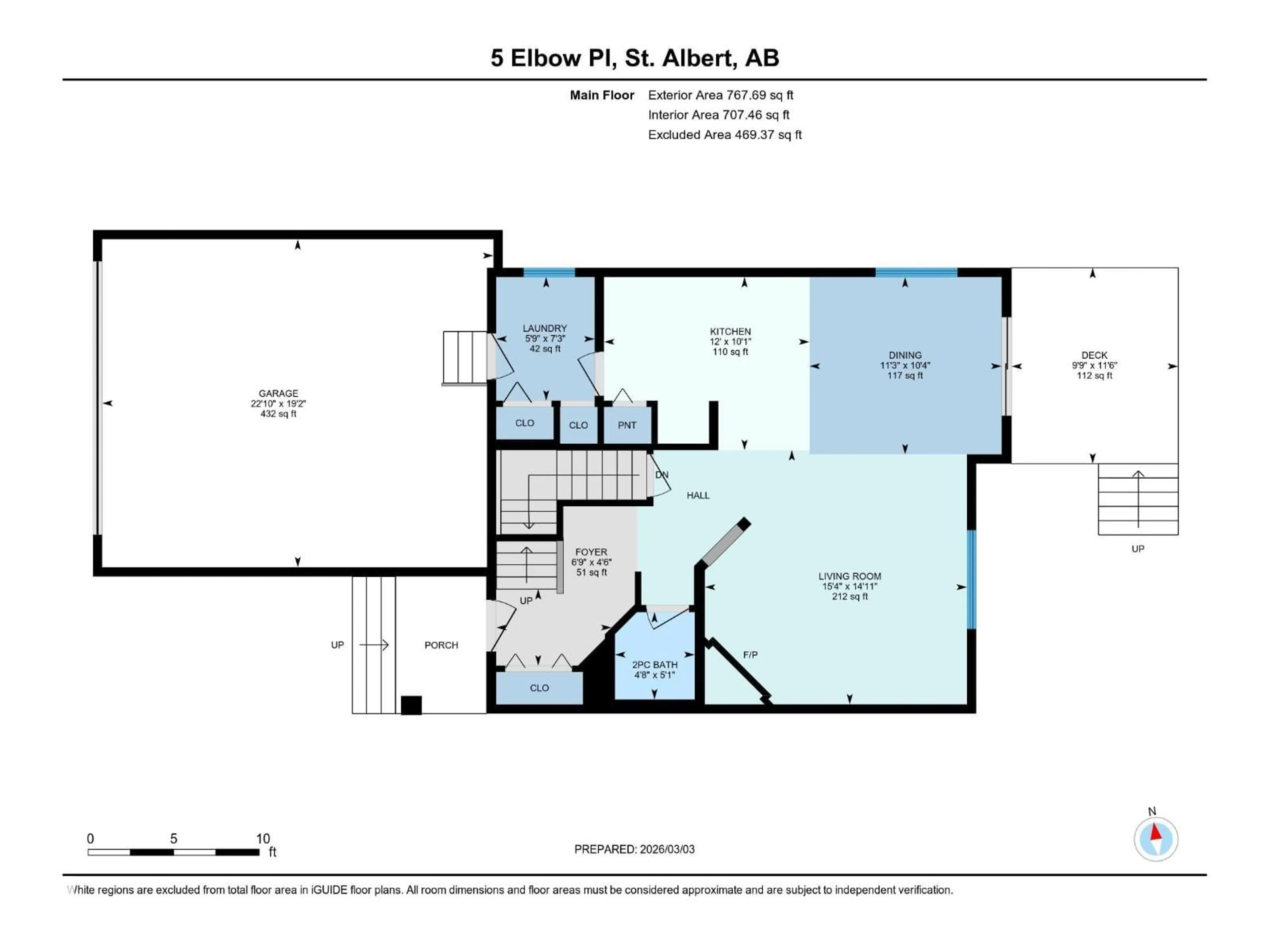 Floor plan for 5 ELBOW PL, St. Albert Alberta T8N6X3