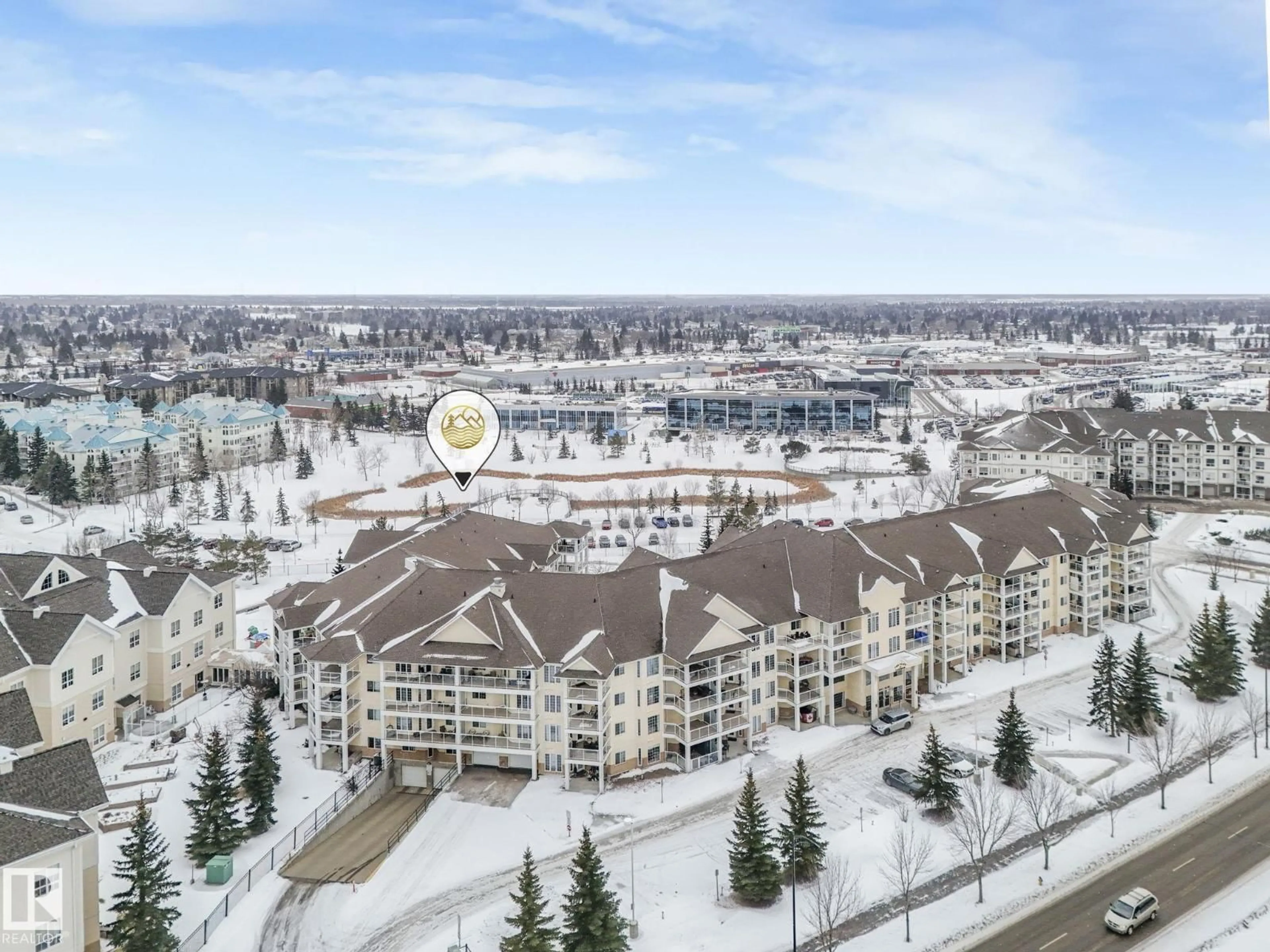 A pic from outside/outdoor area/front of a property/back of a property/a pic from drone, mountain view for #229 - 2741 55 ST, Edmonton Alberta T6L7G7