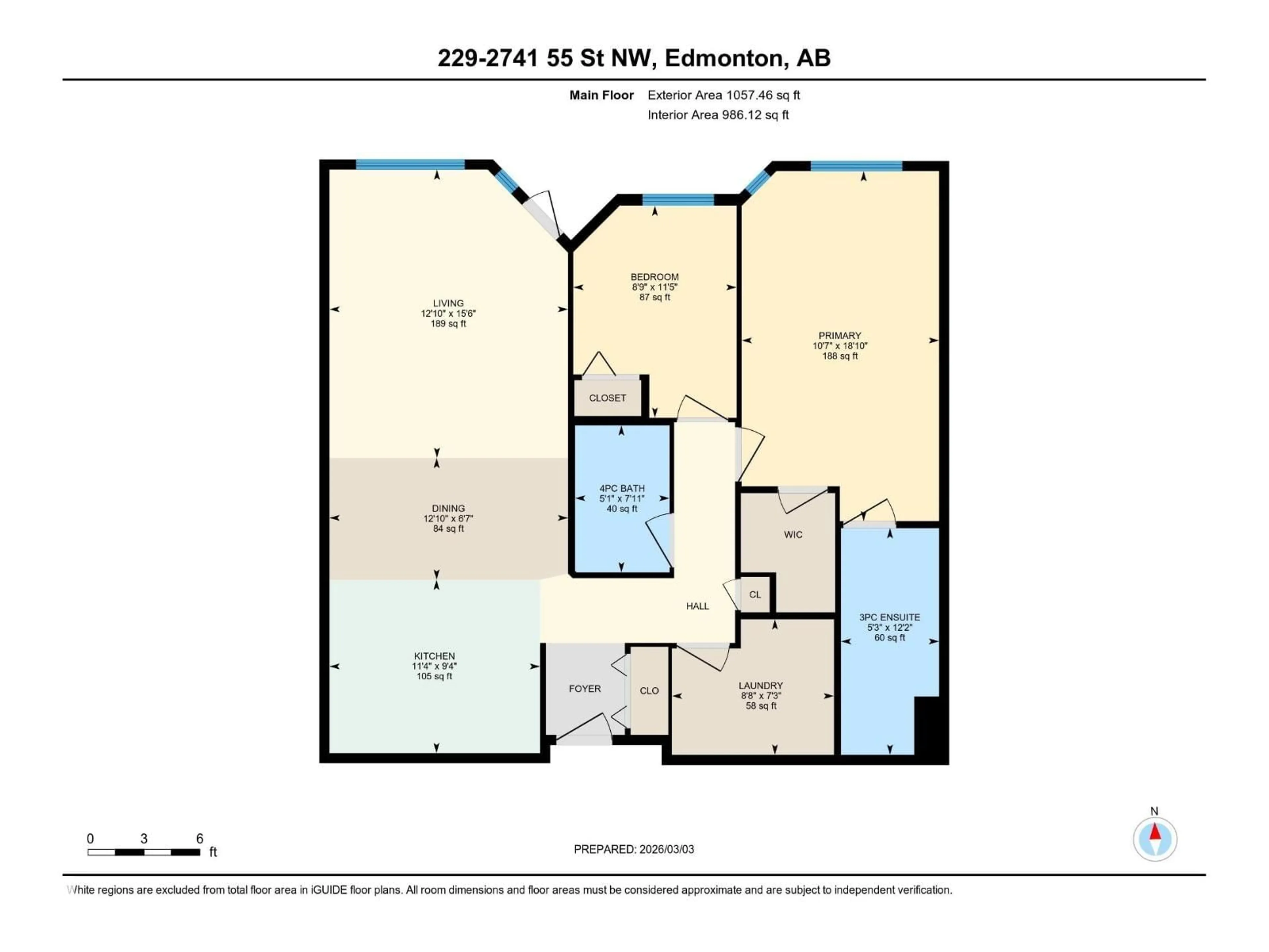 Floor plan for #229 - 2741 55 ST, Edmonton Alberta T6L7G7