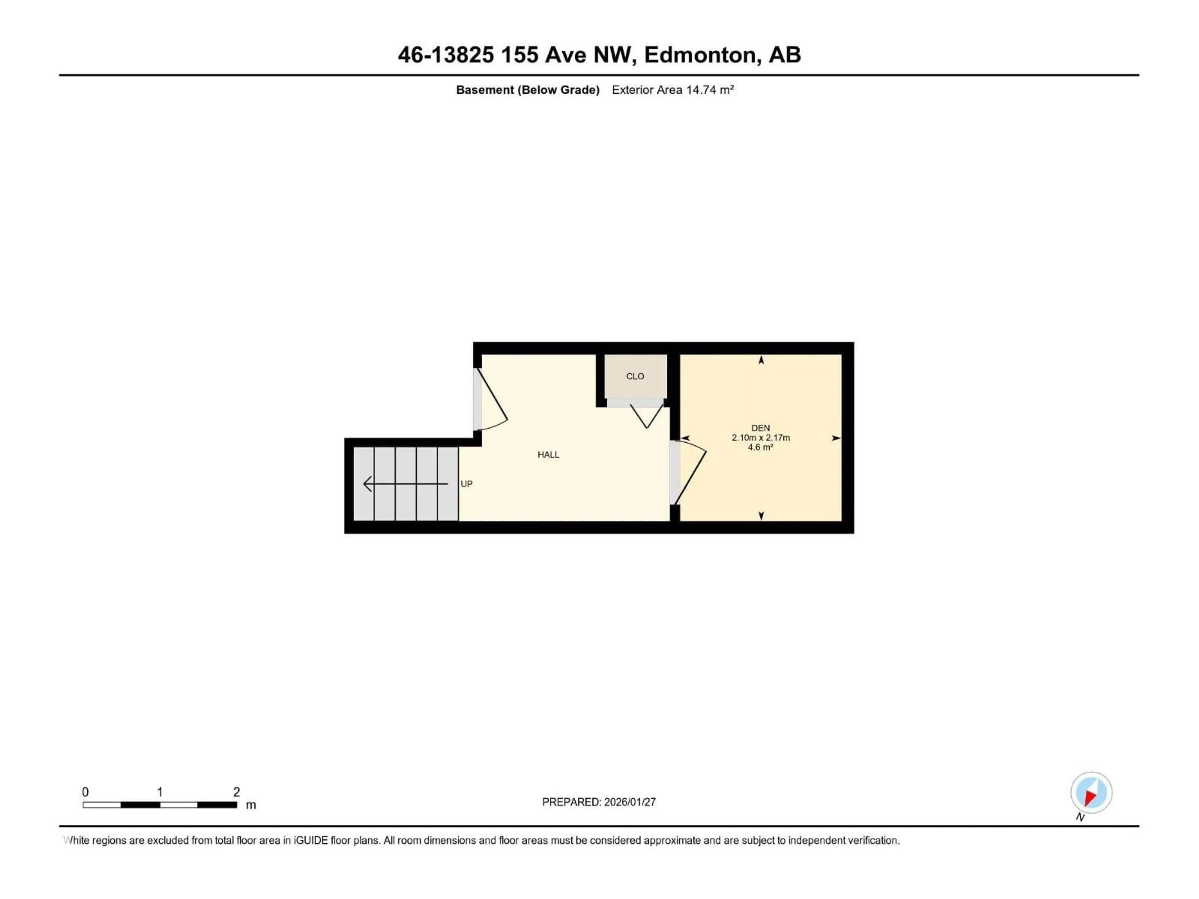 Floor plan for #46 - 13825 155 AV, Edmonton Alberta T6V0B8