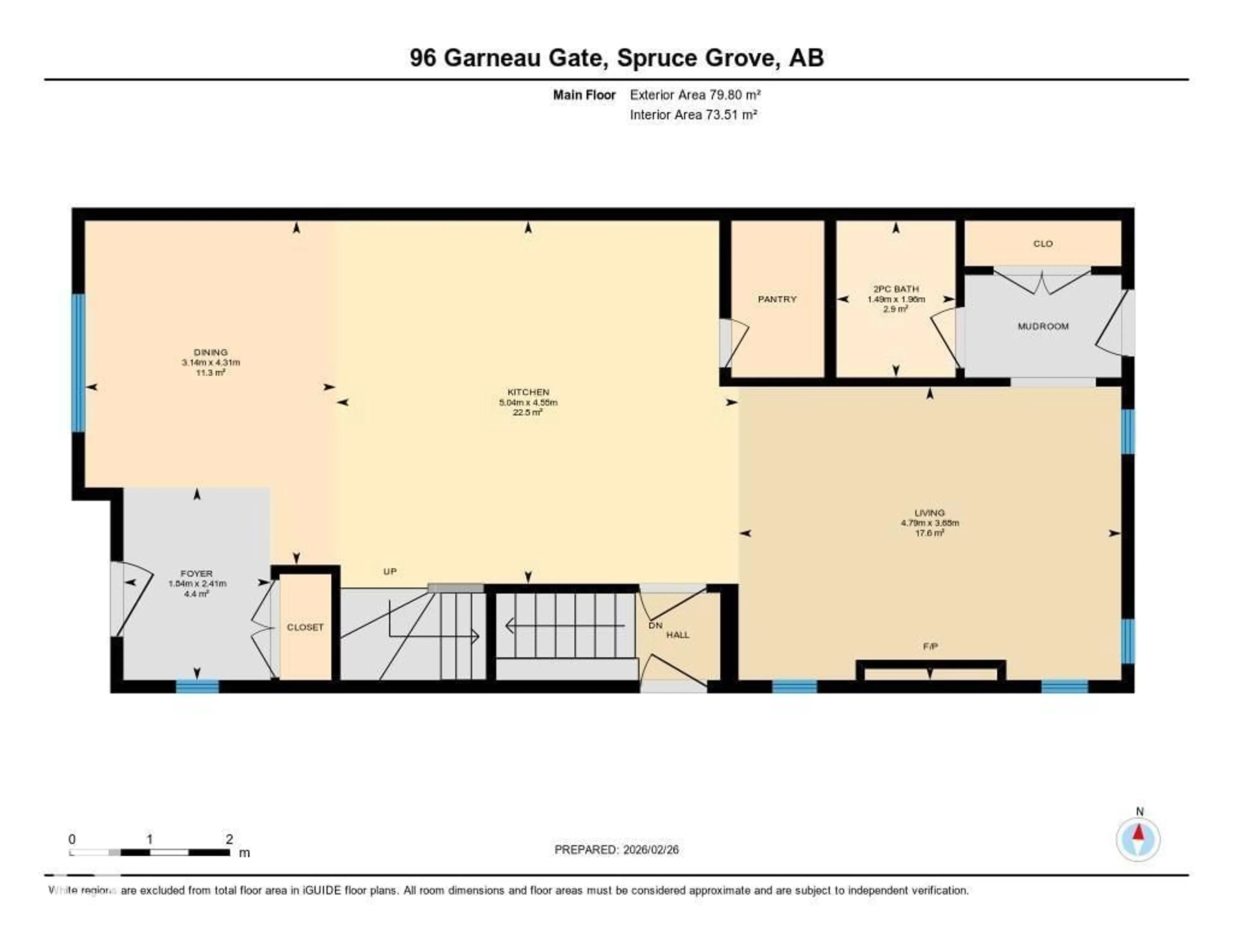 Floor plan for 96 GARNEAU GA, Spruce Grove Alberta T7X2Y6