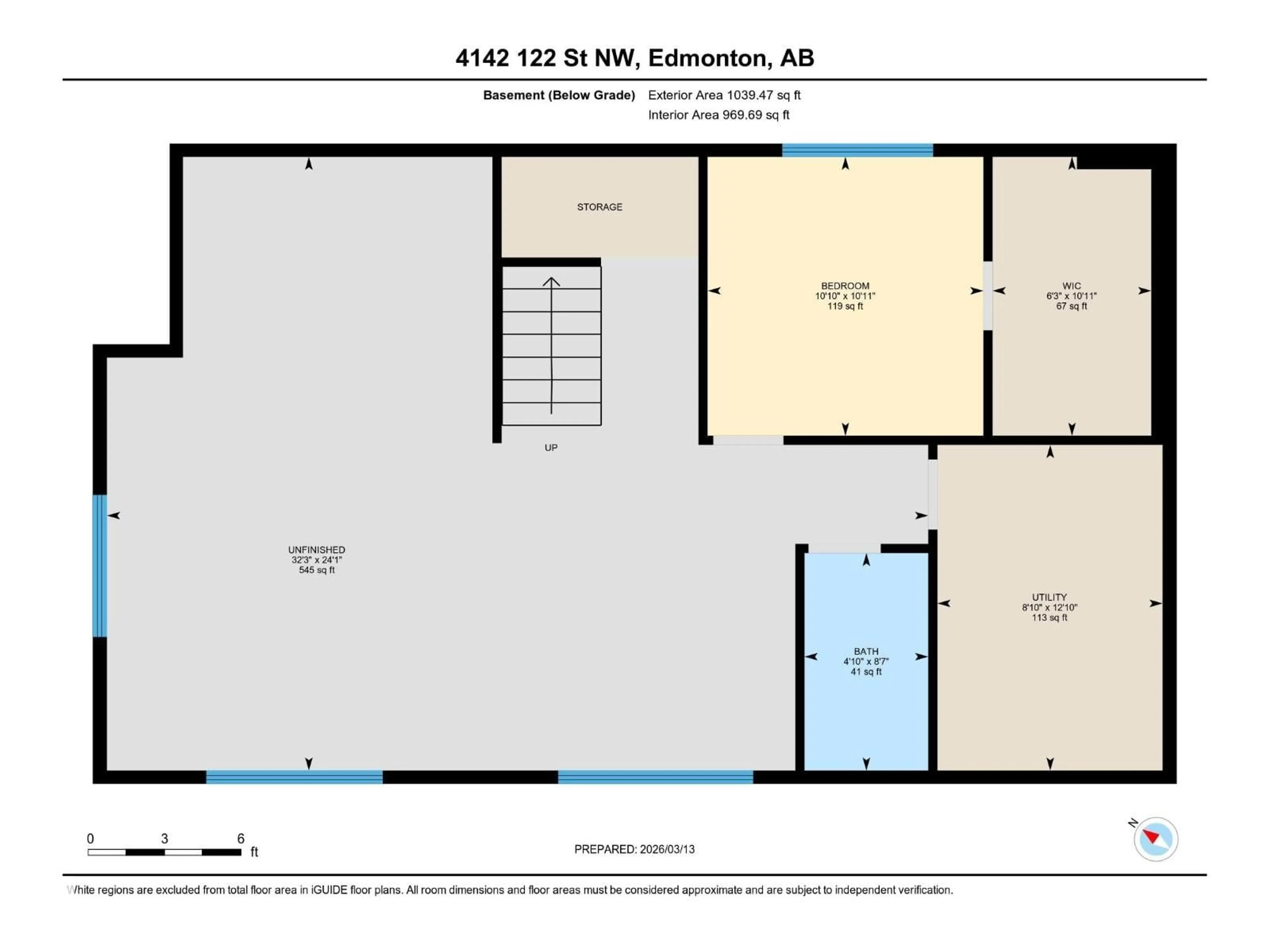 Floor plan for NW - 4142 122 ST, Edmonton Alberta T6J0W8