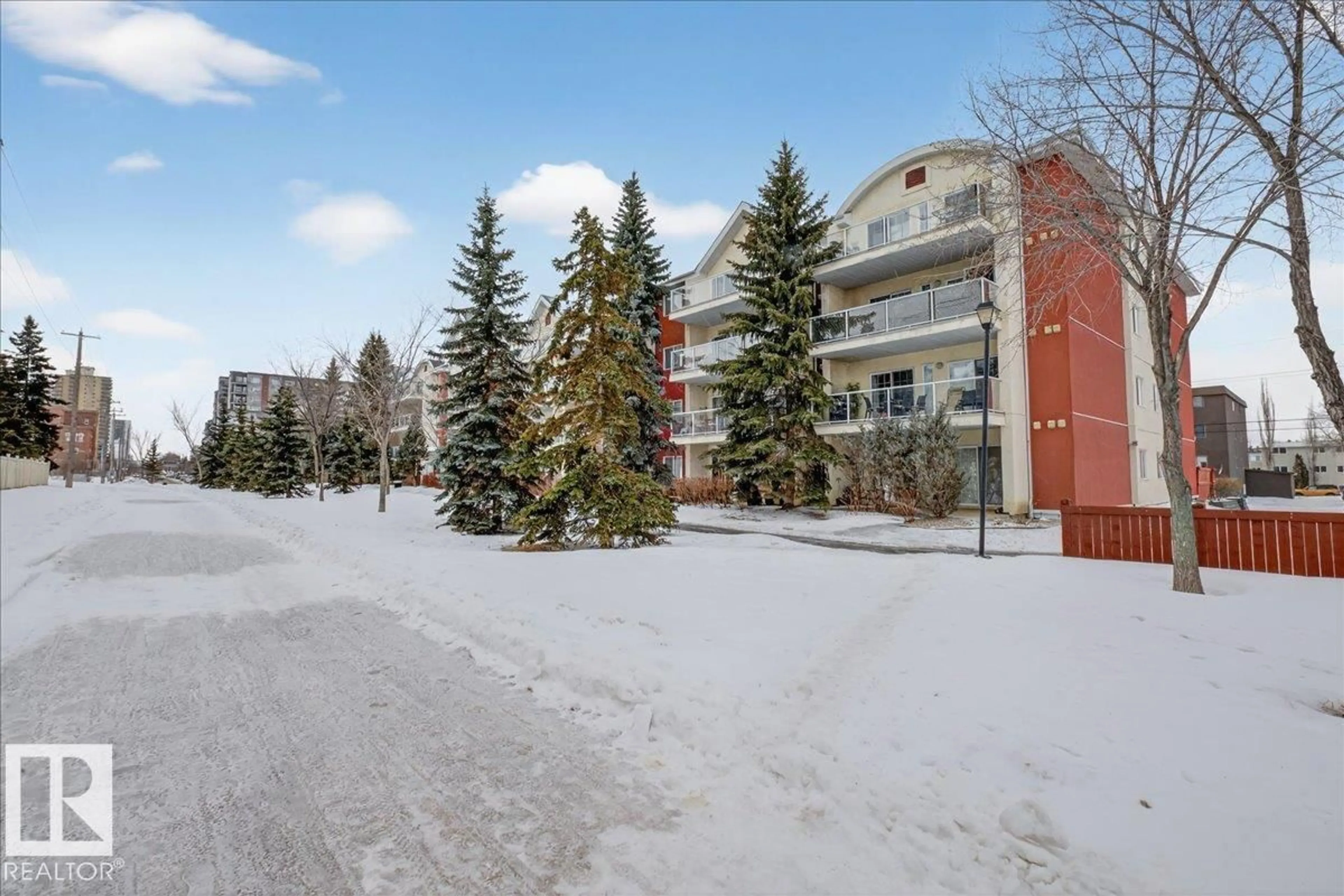 Patio, street for #208 - 12110 106 AV, Edmonton Alberta T5M4R9