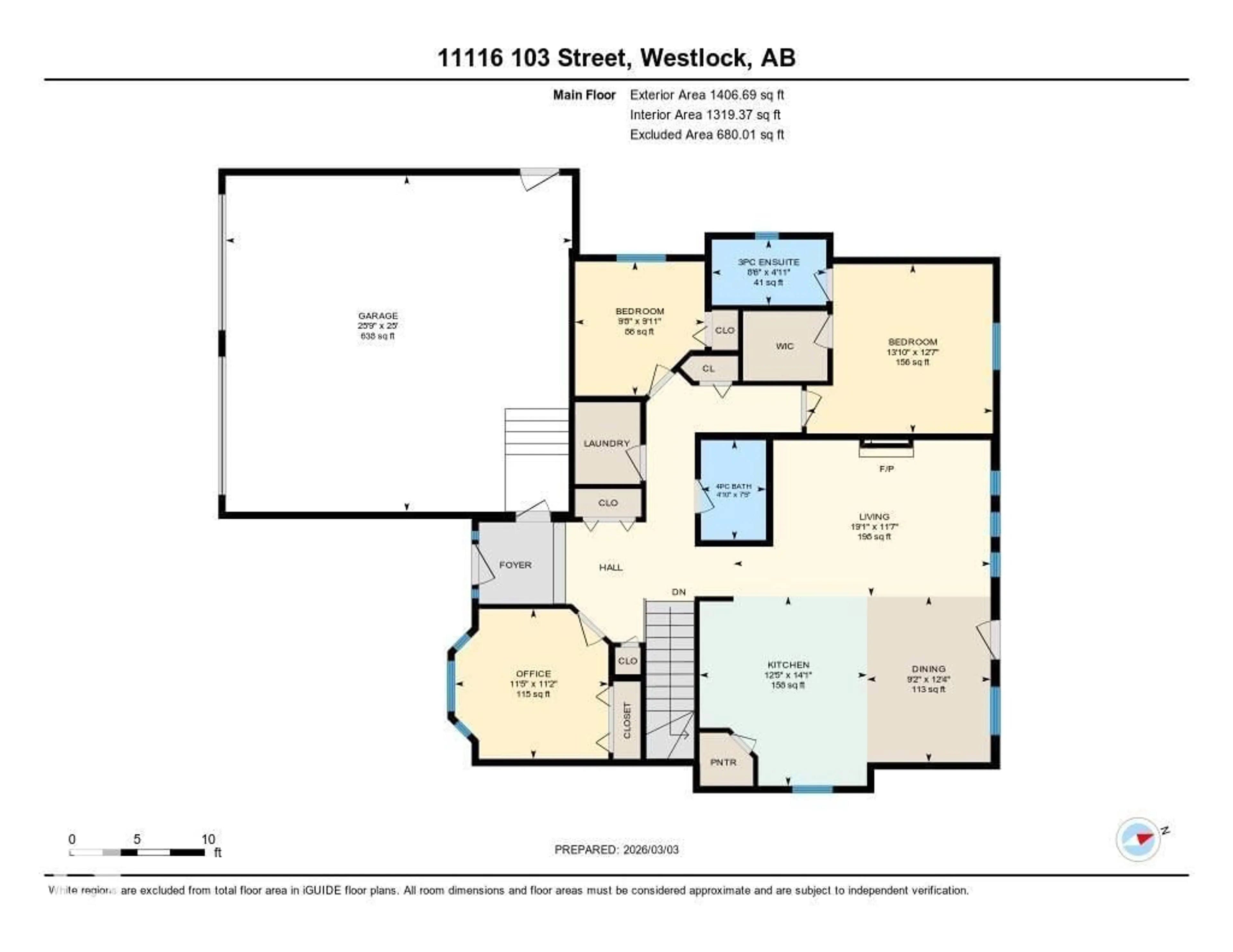 Floor plan for 11116 103 ST, Westlock Alberta T7P1G6