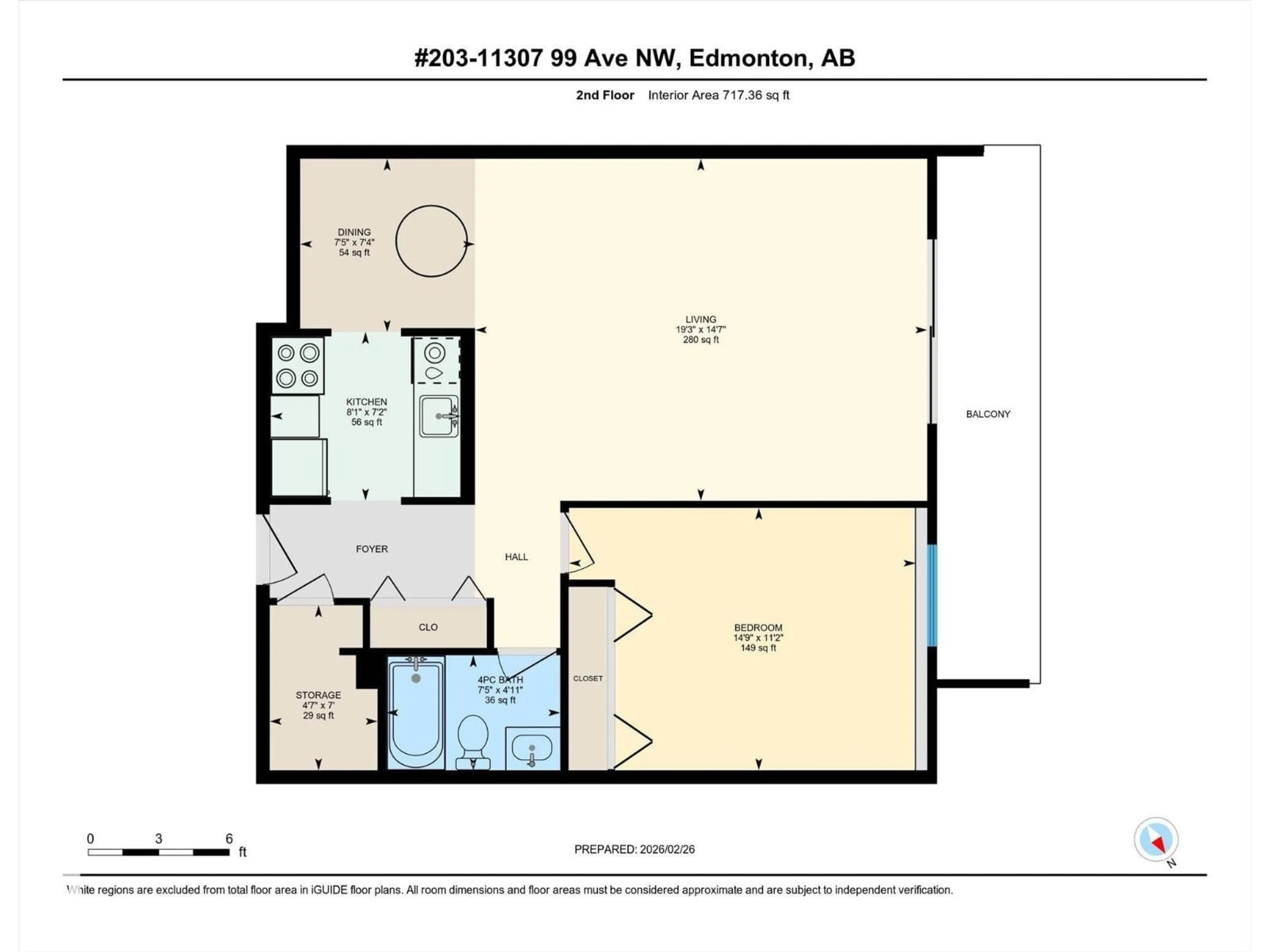 Floor plan for #203 - 11307 99 AV, Edmonton Alberta T5K0H2