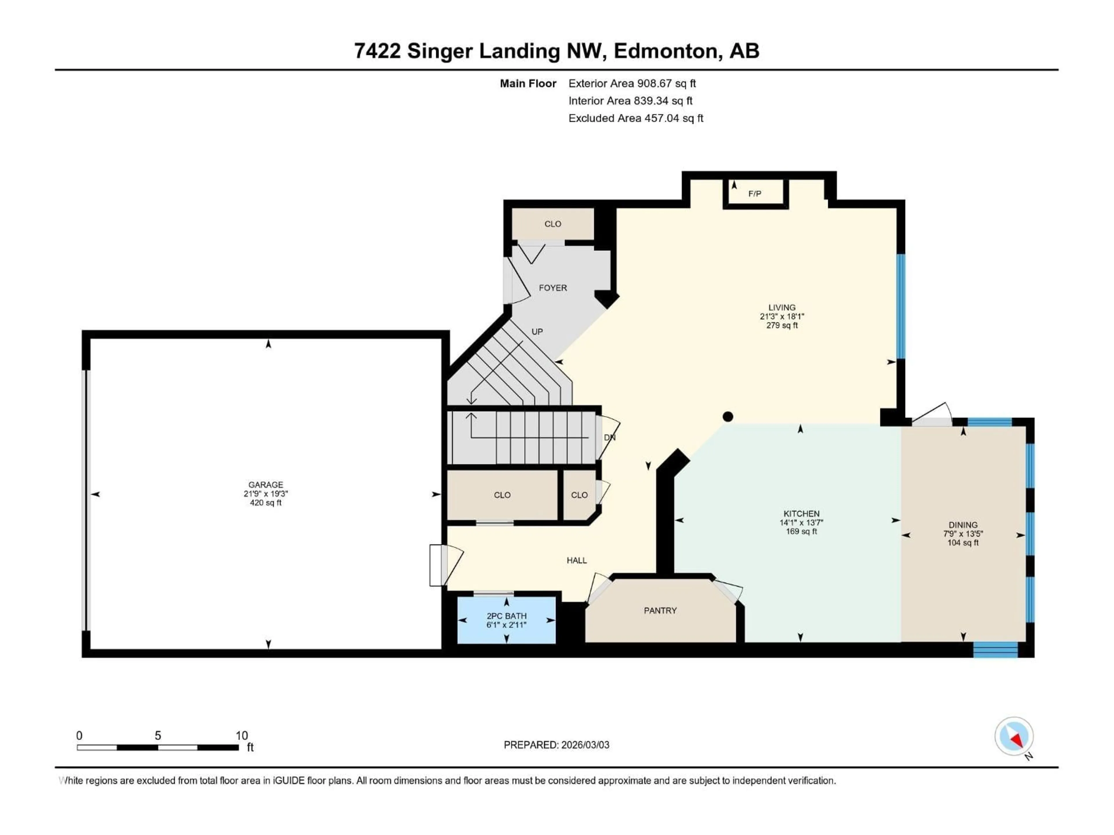 Floor plan for 7422 SINGER LANDING LD, Edmonton Alberta T6R3S2