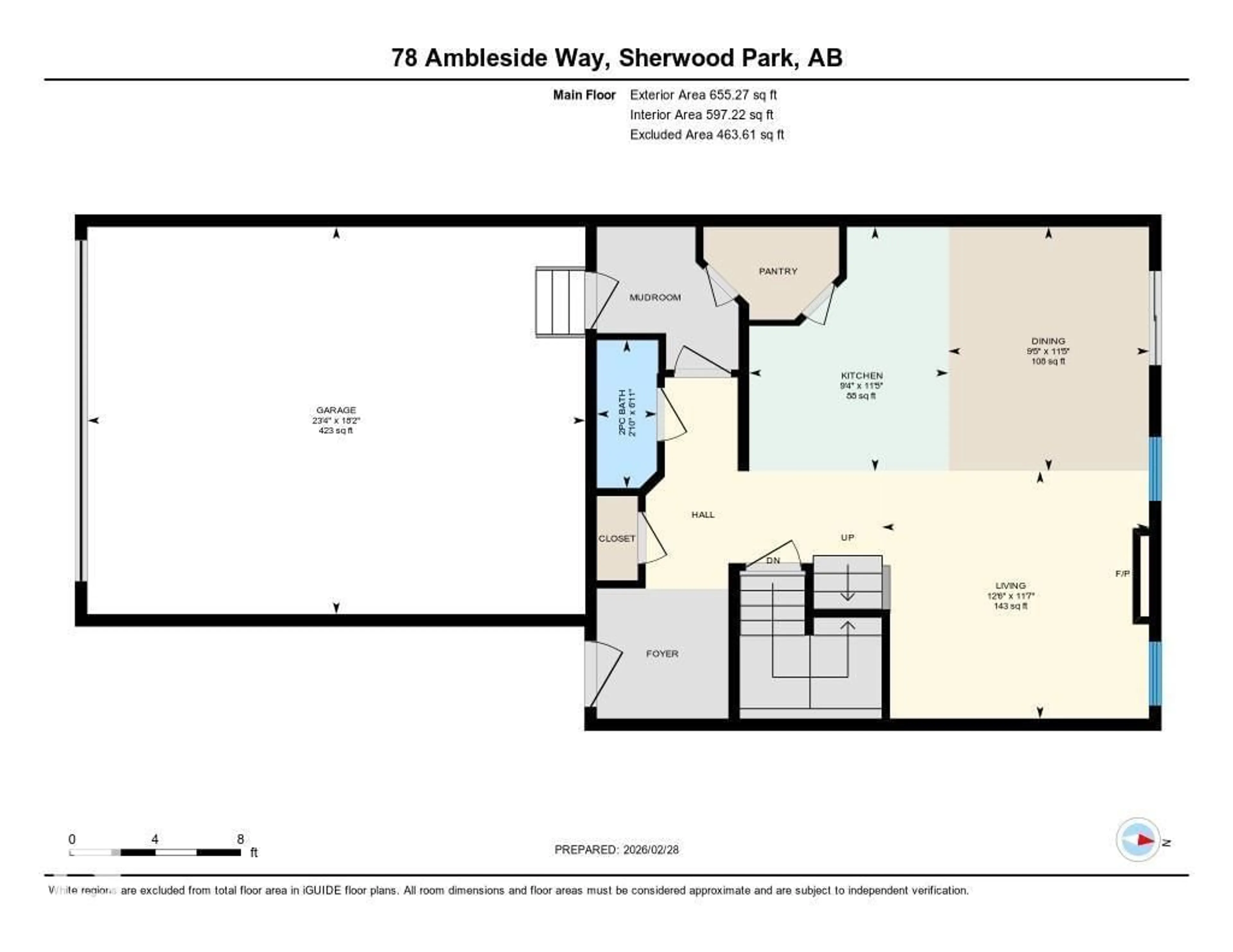 Floor plan for 78 AMBLESIDE WY, Sherwood Park Alberta T8H1A5