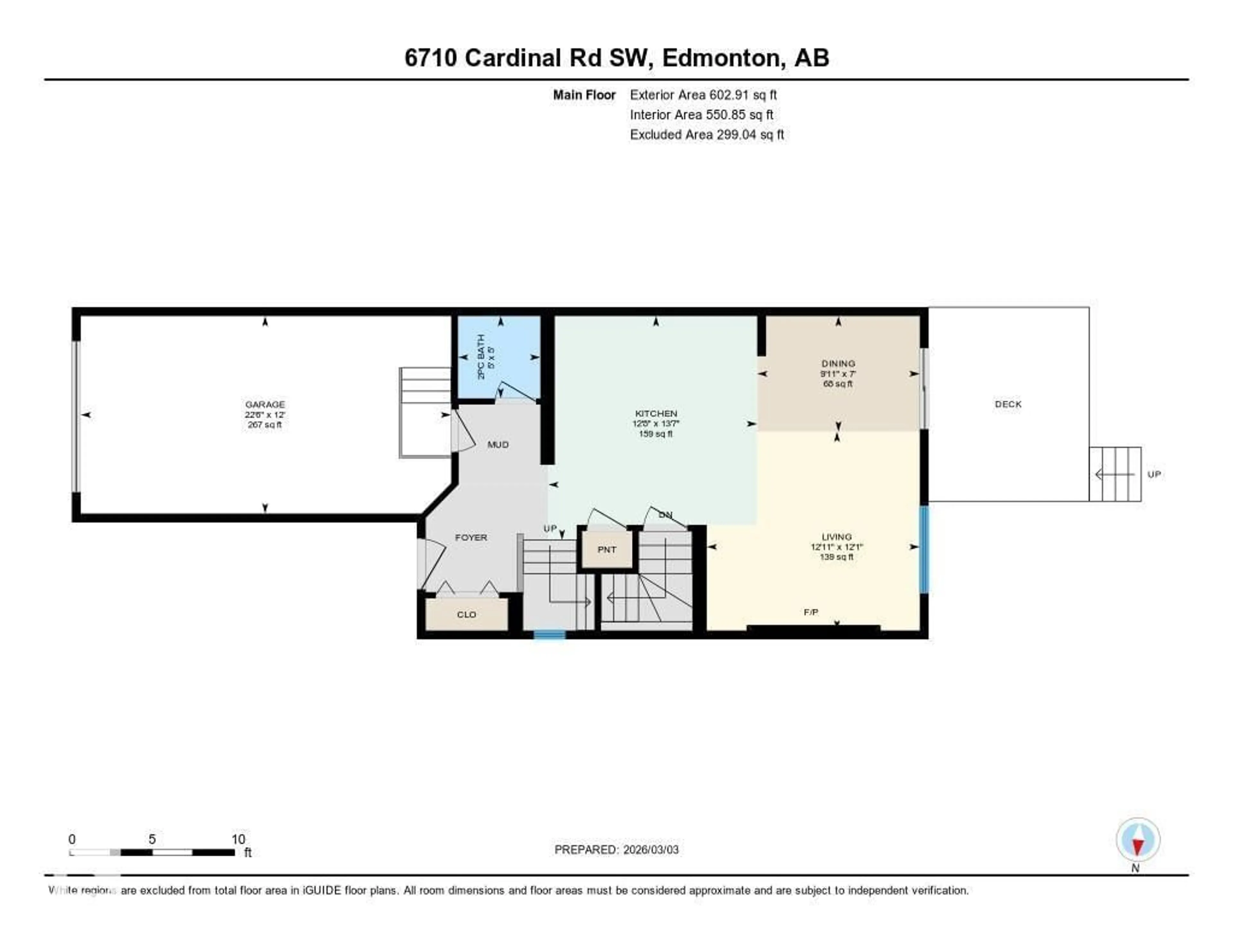 Floor plan for 6710 CARDINAL RD, Edmonton Alberta T6W2Y6