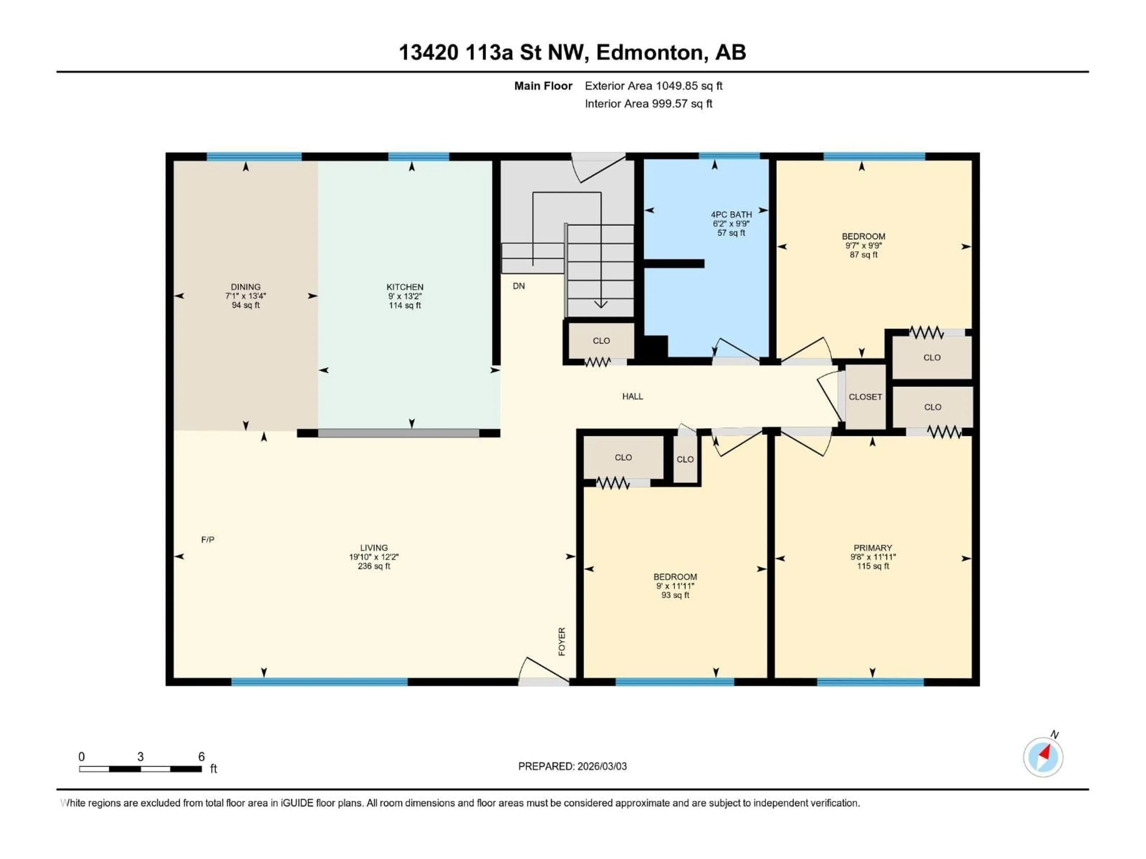 Floor plan for NW - 13420 113A ST, Edmonton Alberta T5E5C2