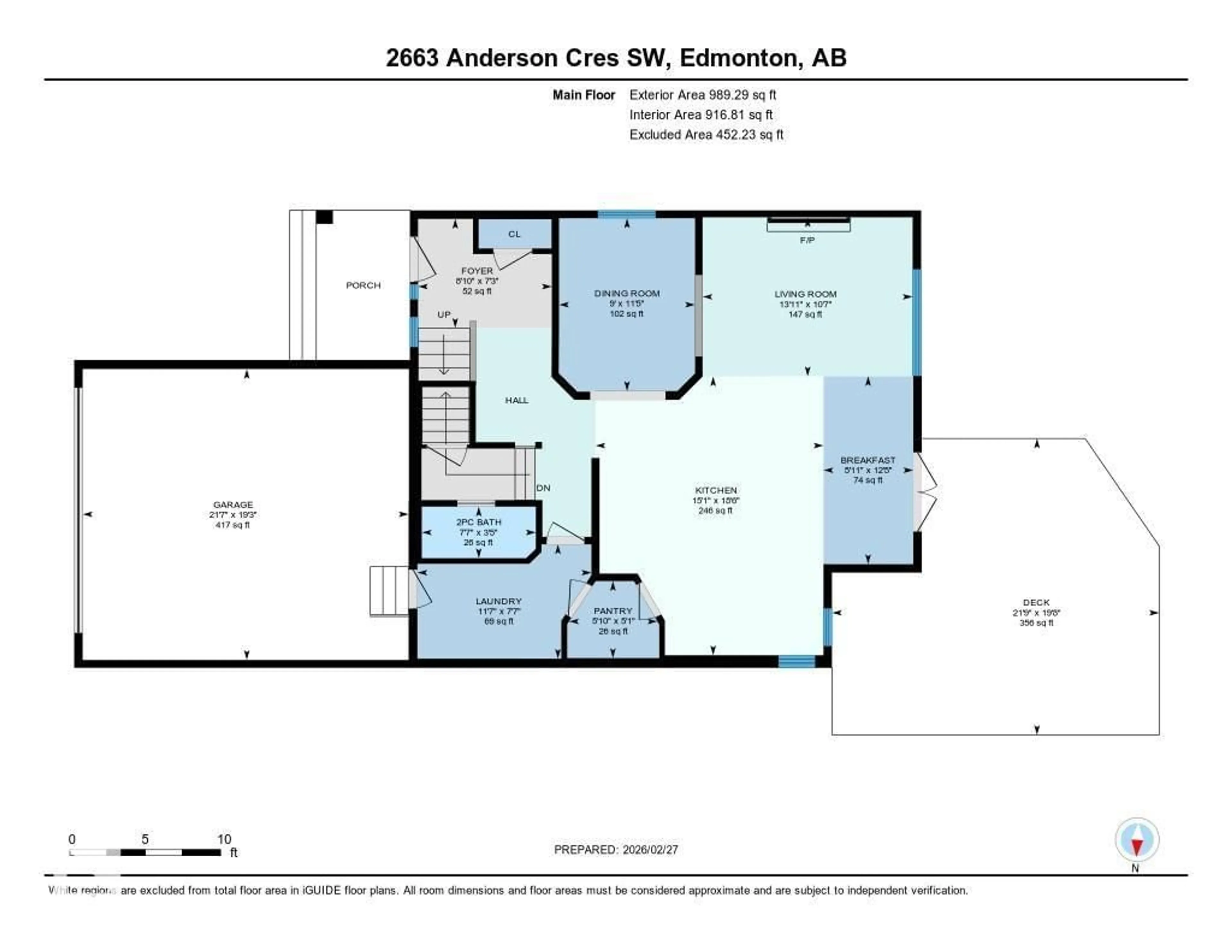 Floor plan for 2663 ANDERSON CR, Edmonton Alberta T6W0K7