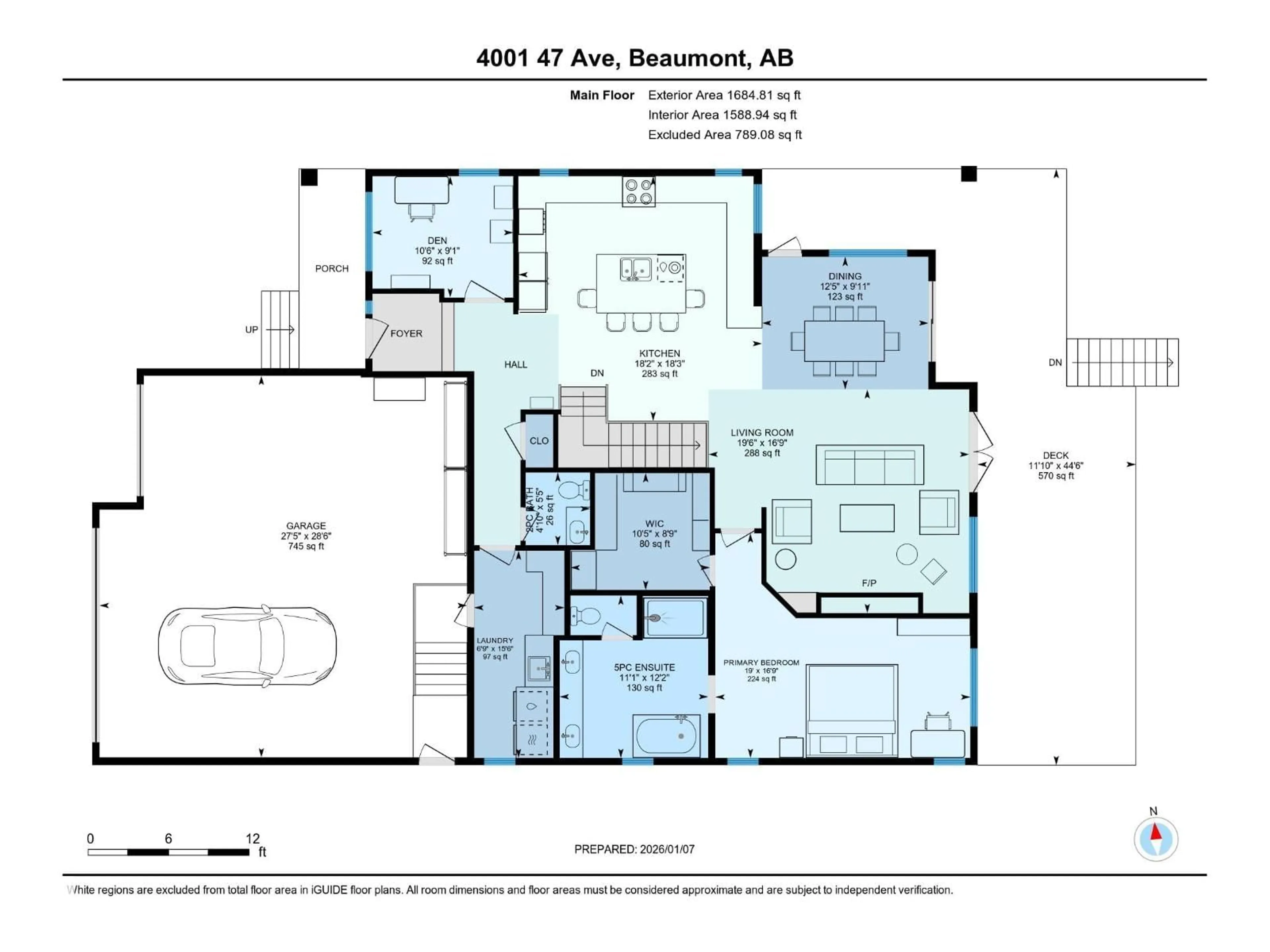 Floor plan for 4001 47 AV, Beaumont Alberta T4X1H2