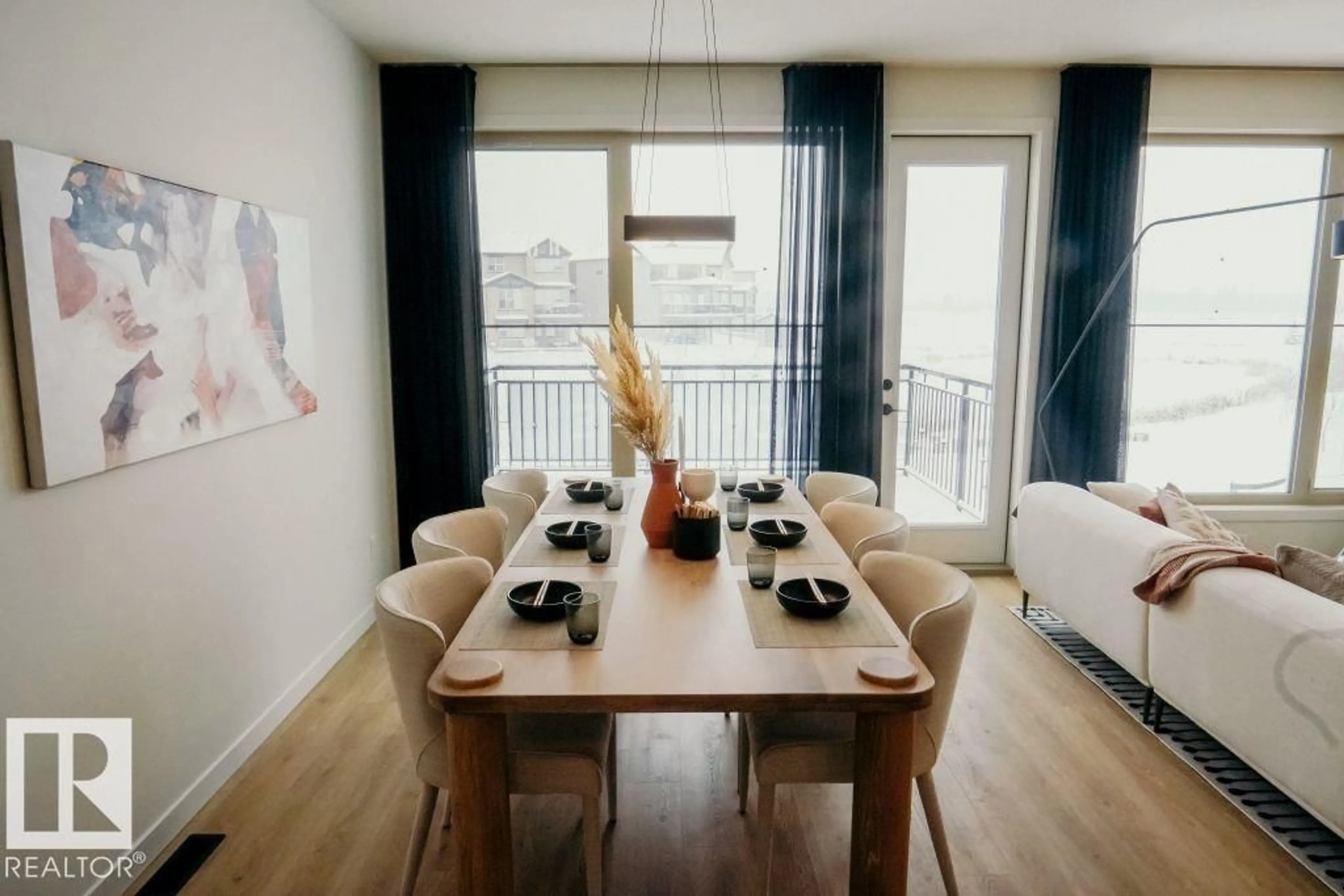 Dining room, wood/laminate floor for SW - 2328 160 ST, Edmonton Alberta T6W4E5